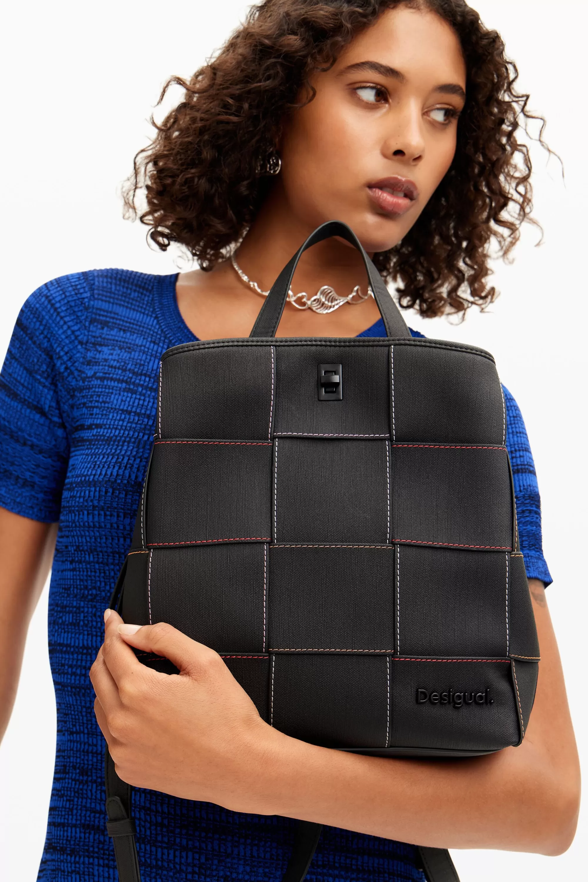 Desigual Backpacks | Backpacks>Braided S backpack with topstitching