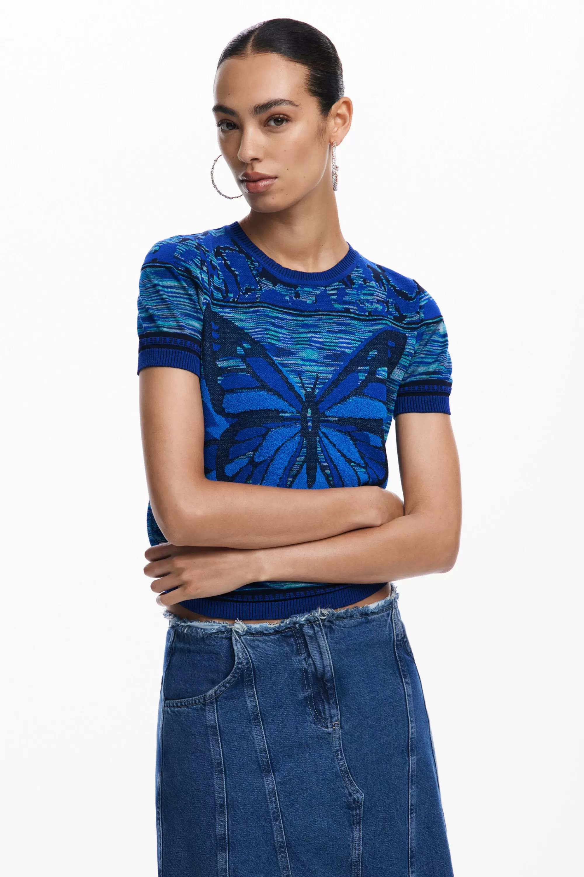 Desigual Knitwear | Shirts And Blouses>Butterfly knit T-shirt