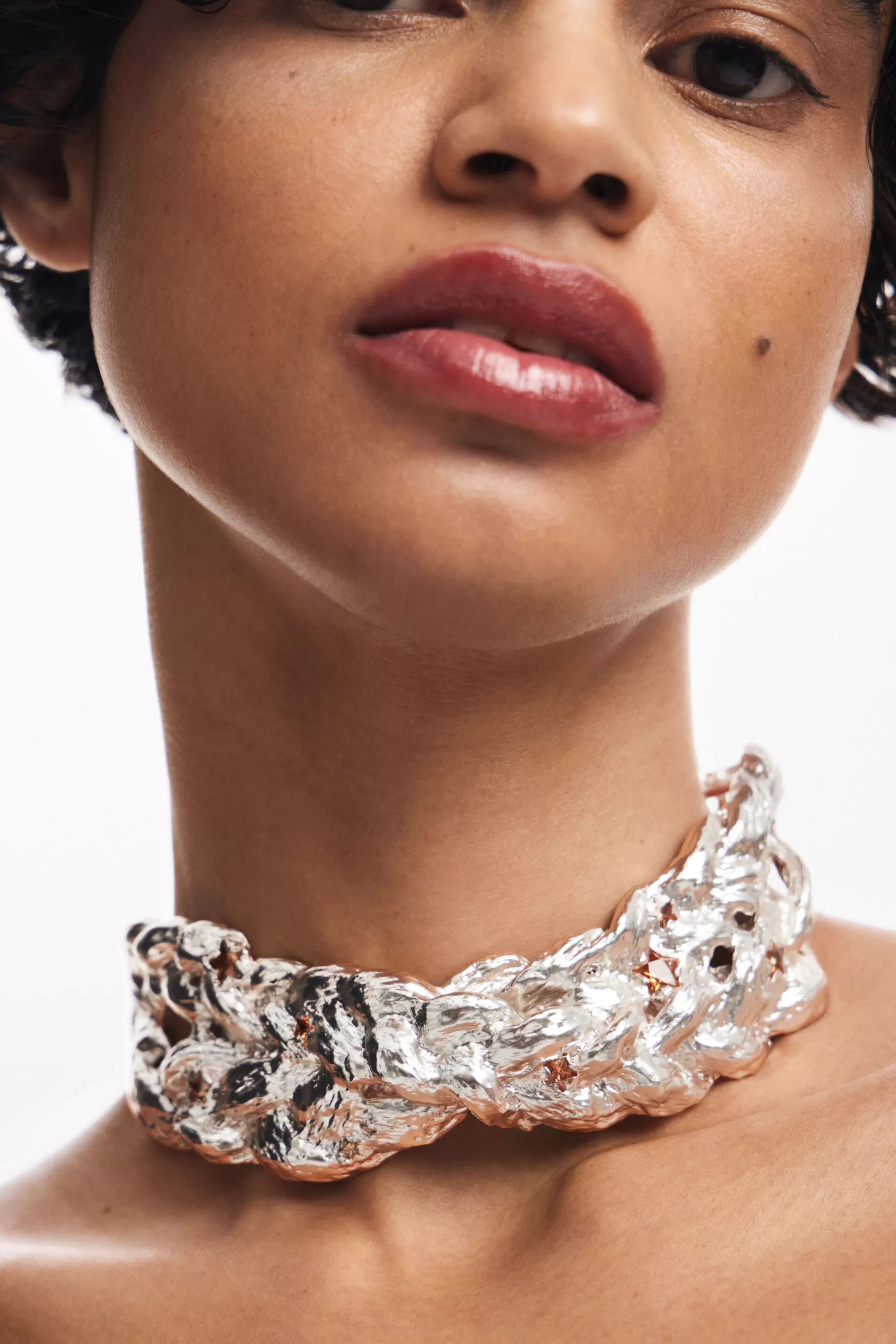 Desigual Jewelry>Chrome textured Zalio choker