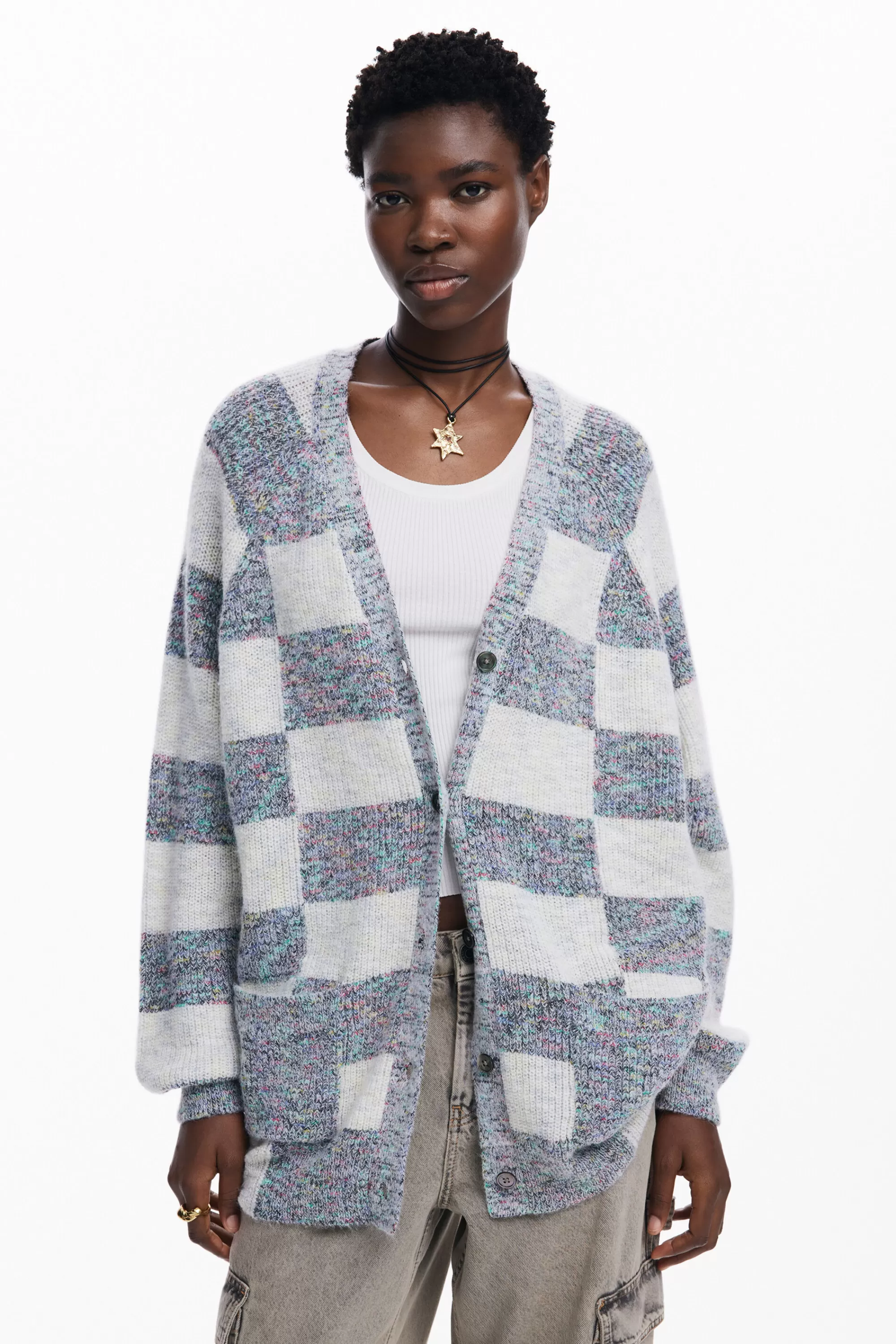 Desigual Knitwear | Sweaters>Combined knit cardigan