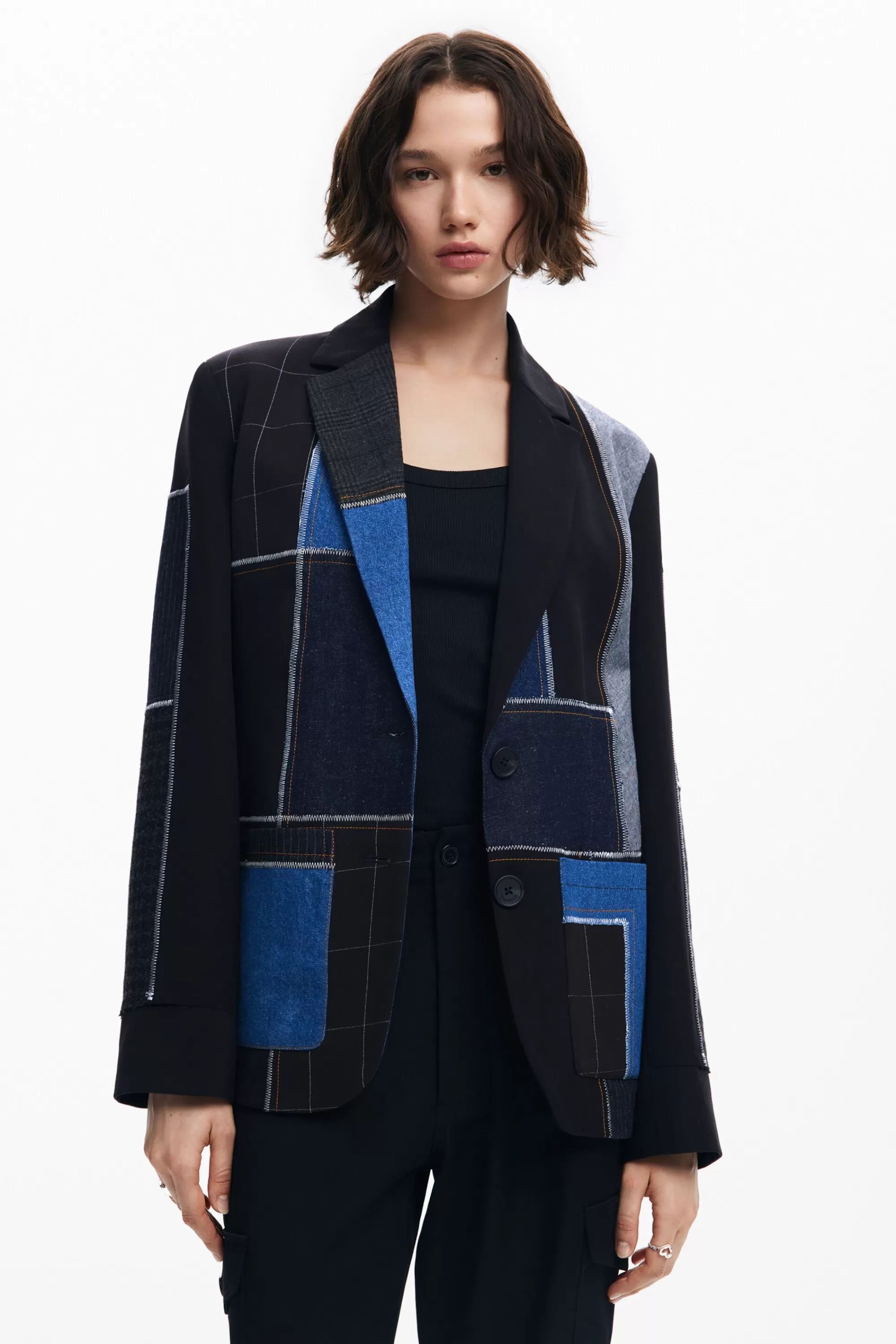 Desigual Coats And Jackets>Combined patchwork blazer