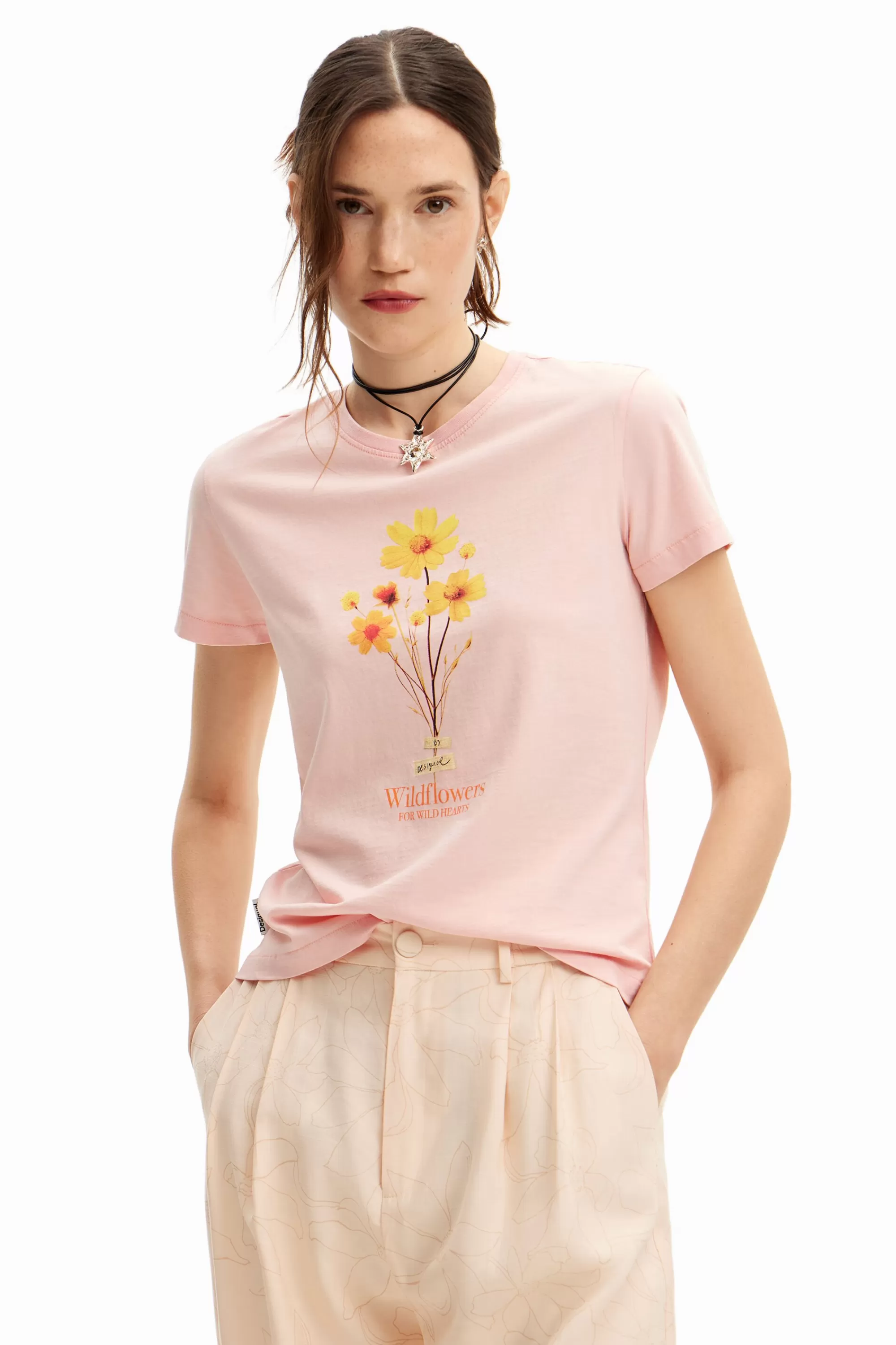 Desigual Shirts And Blouses | T-shirts>Daisy illustration T-shirt