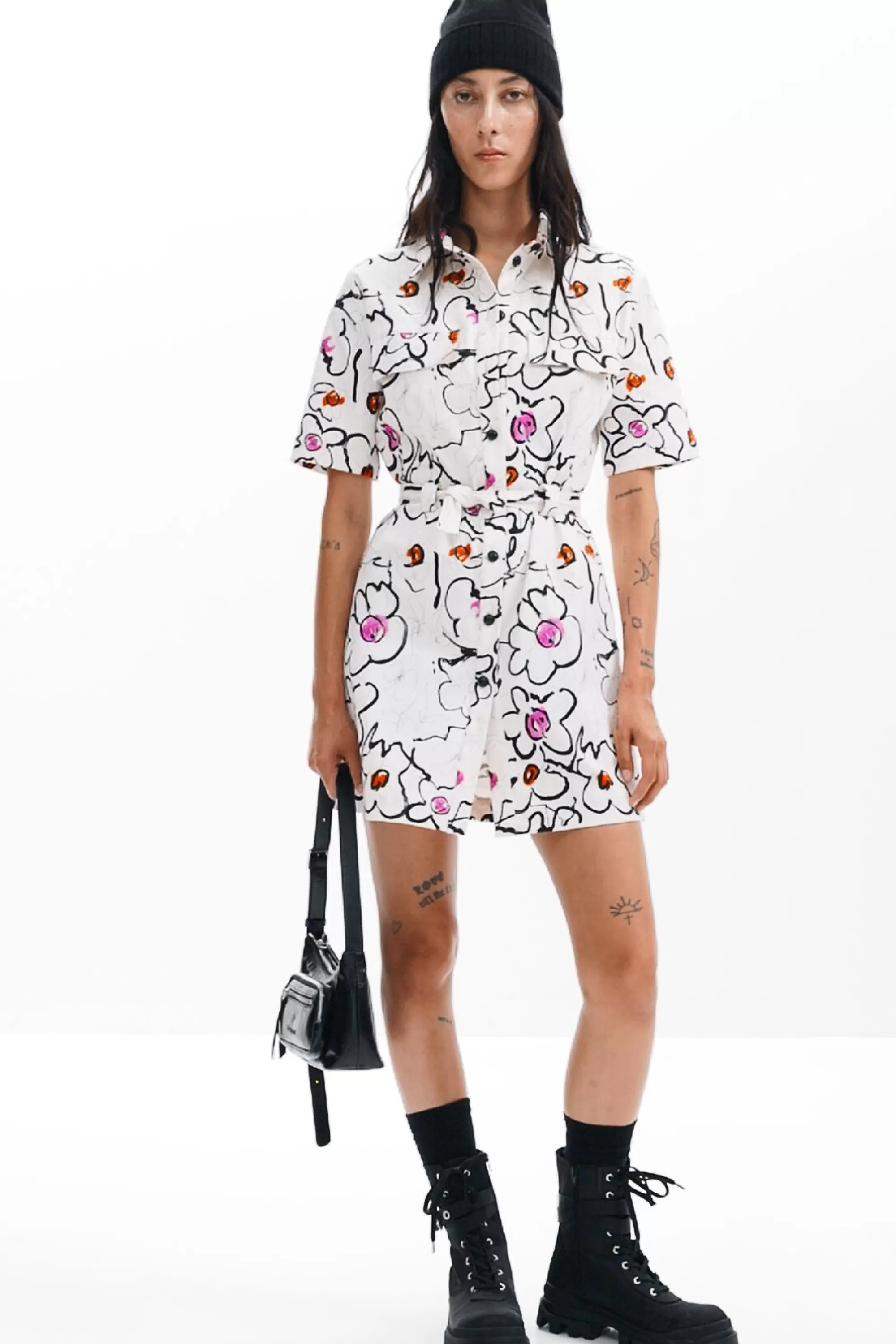 Desigual Dresses And Jumpsuits>Dress with drawn flowers