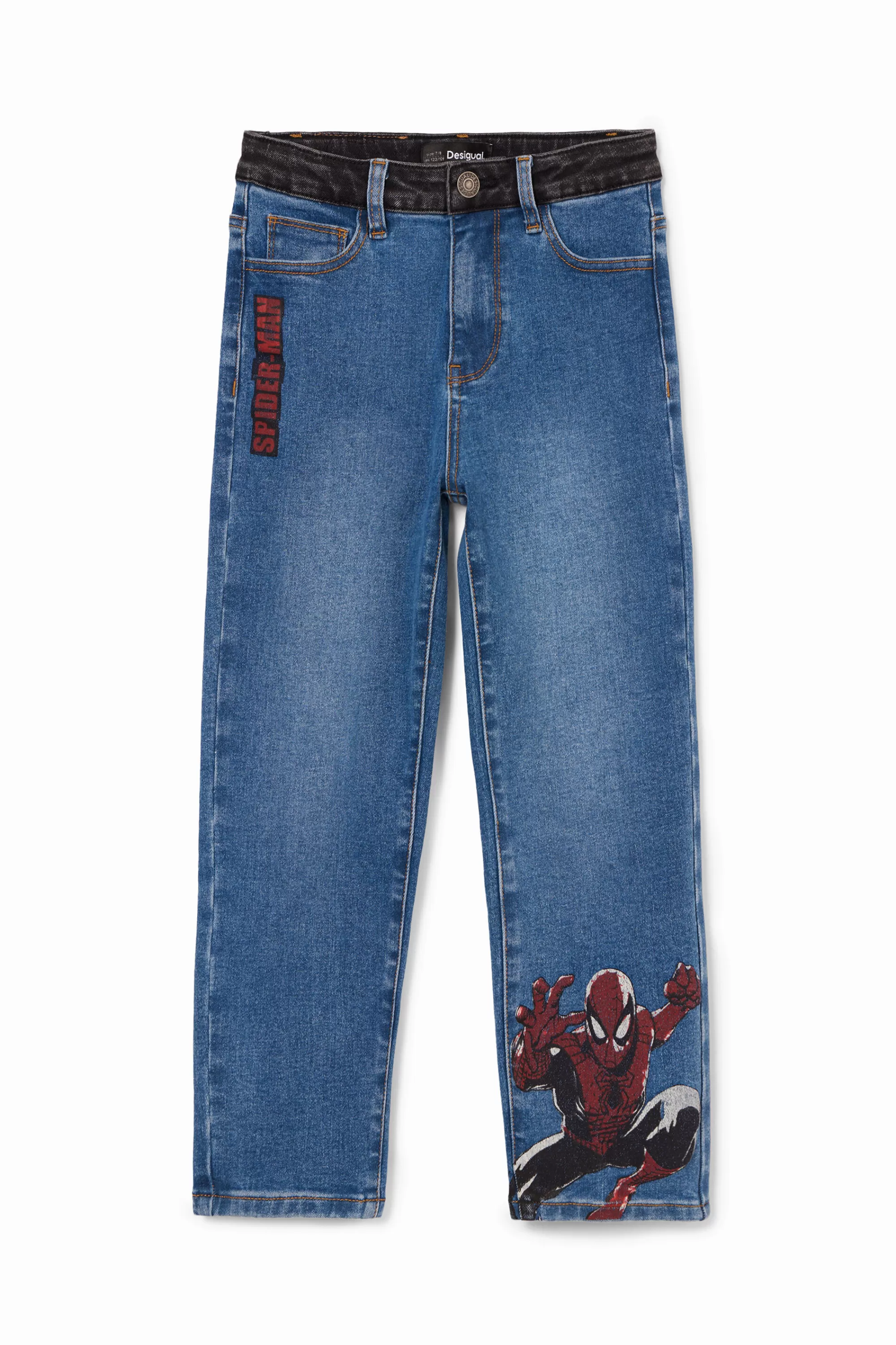 Desigual Pants & Jeans>Embroidered Spiderman jeans