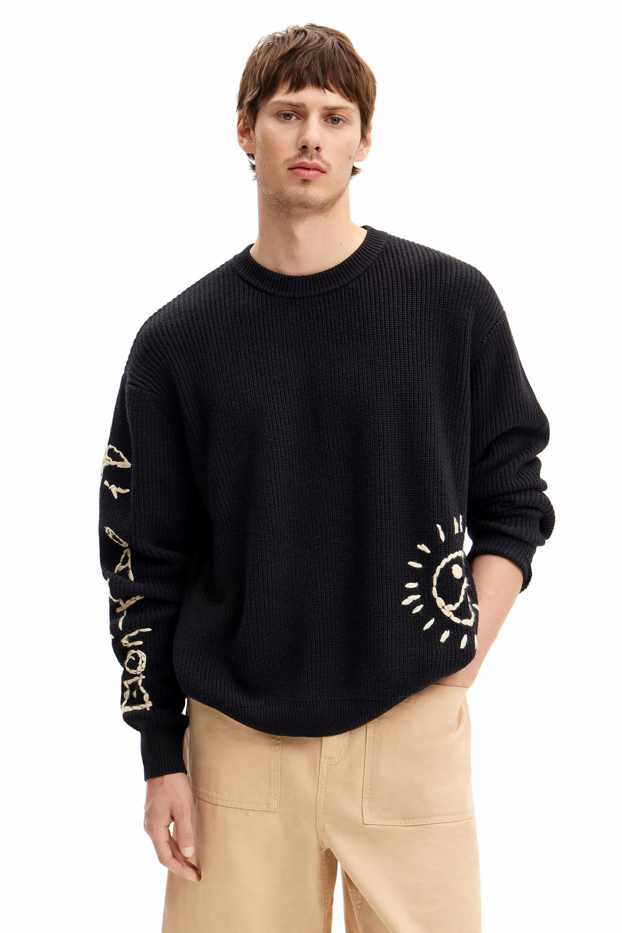 Desigual Jumpers And Sweatshirts>Embroidered sweater