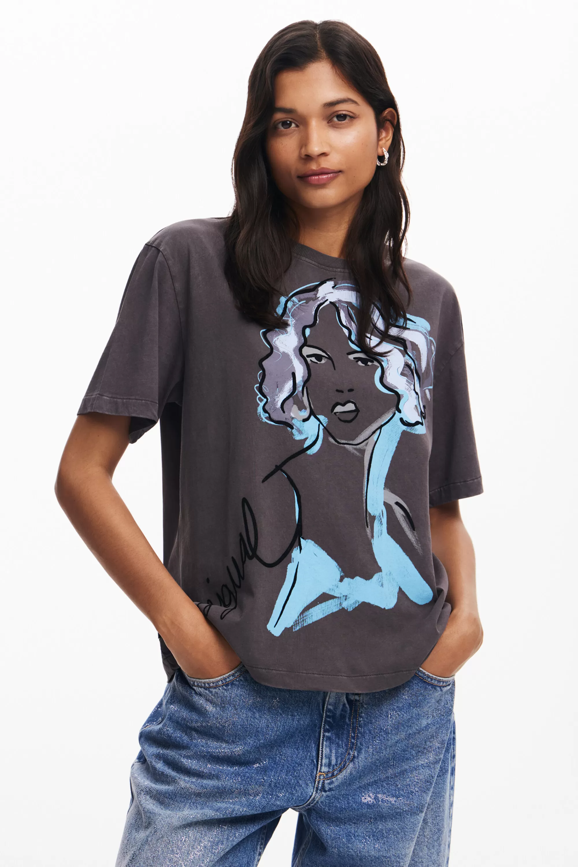 Desigual Shirts And Blouses | T-shirts>Face illustration T-shirt