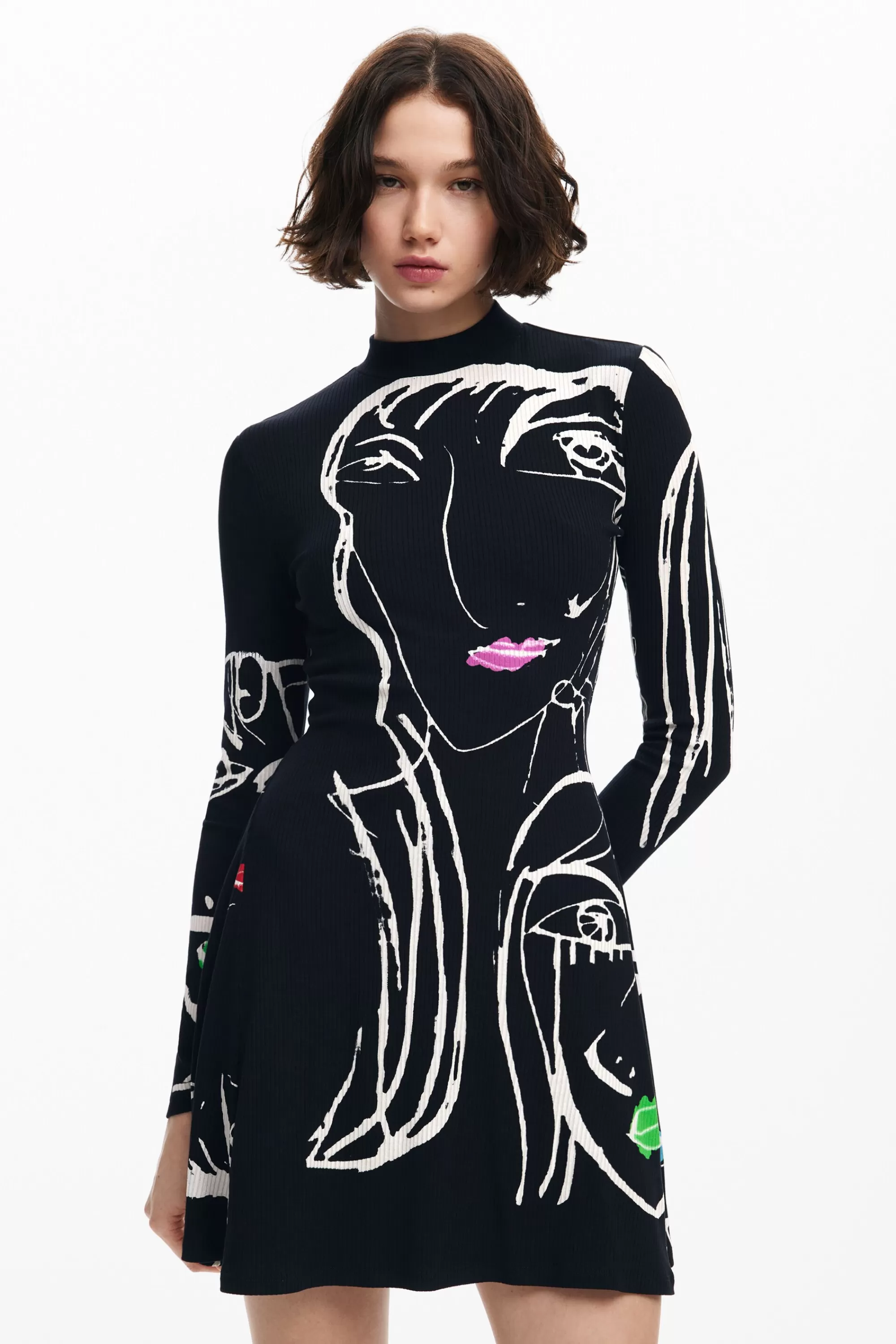 Desigual Dresses And Jumpsuits>Face print dress