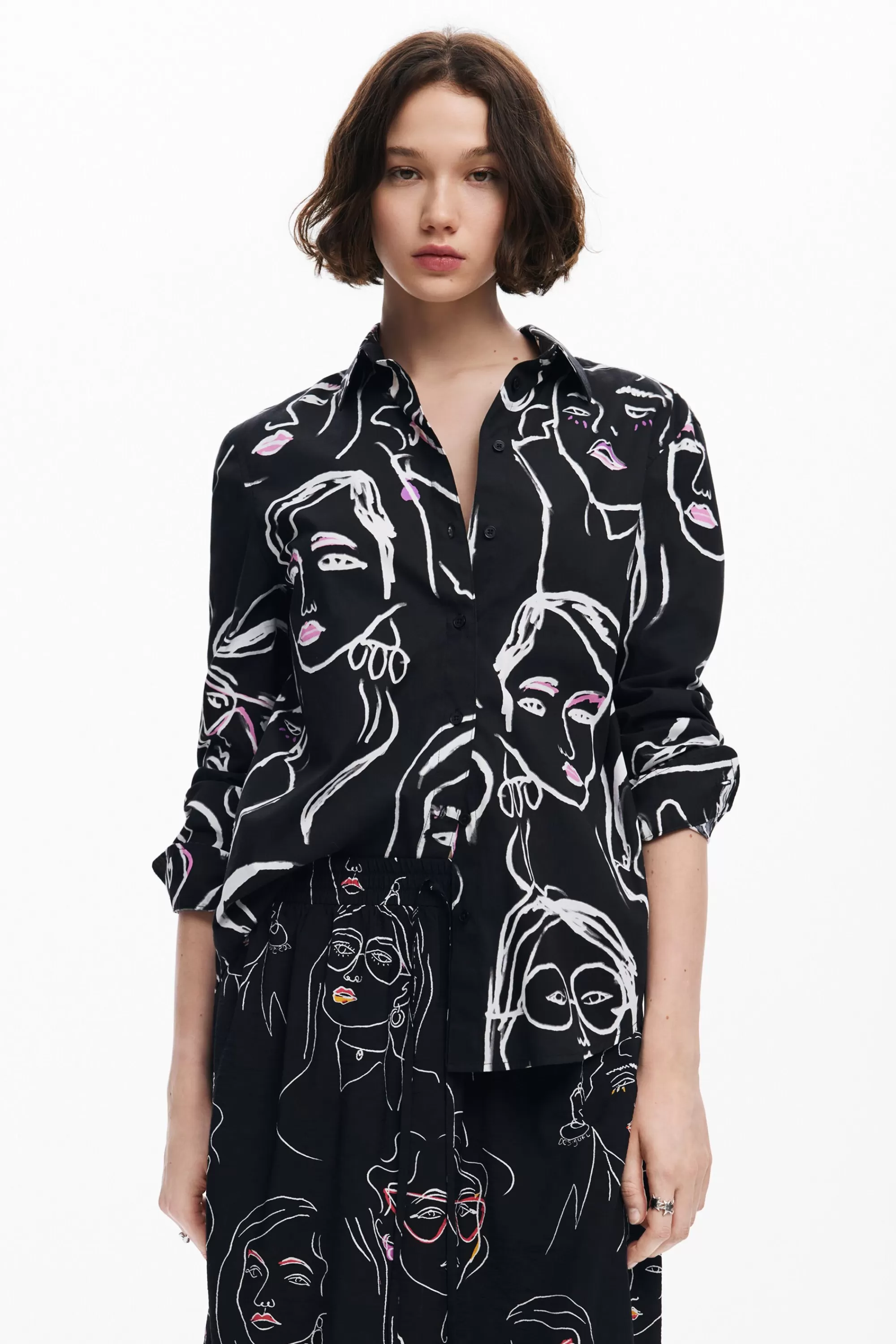 Desigual Shirts And Blouses>Face print shirt