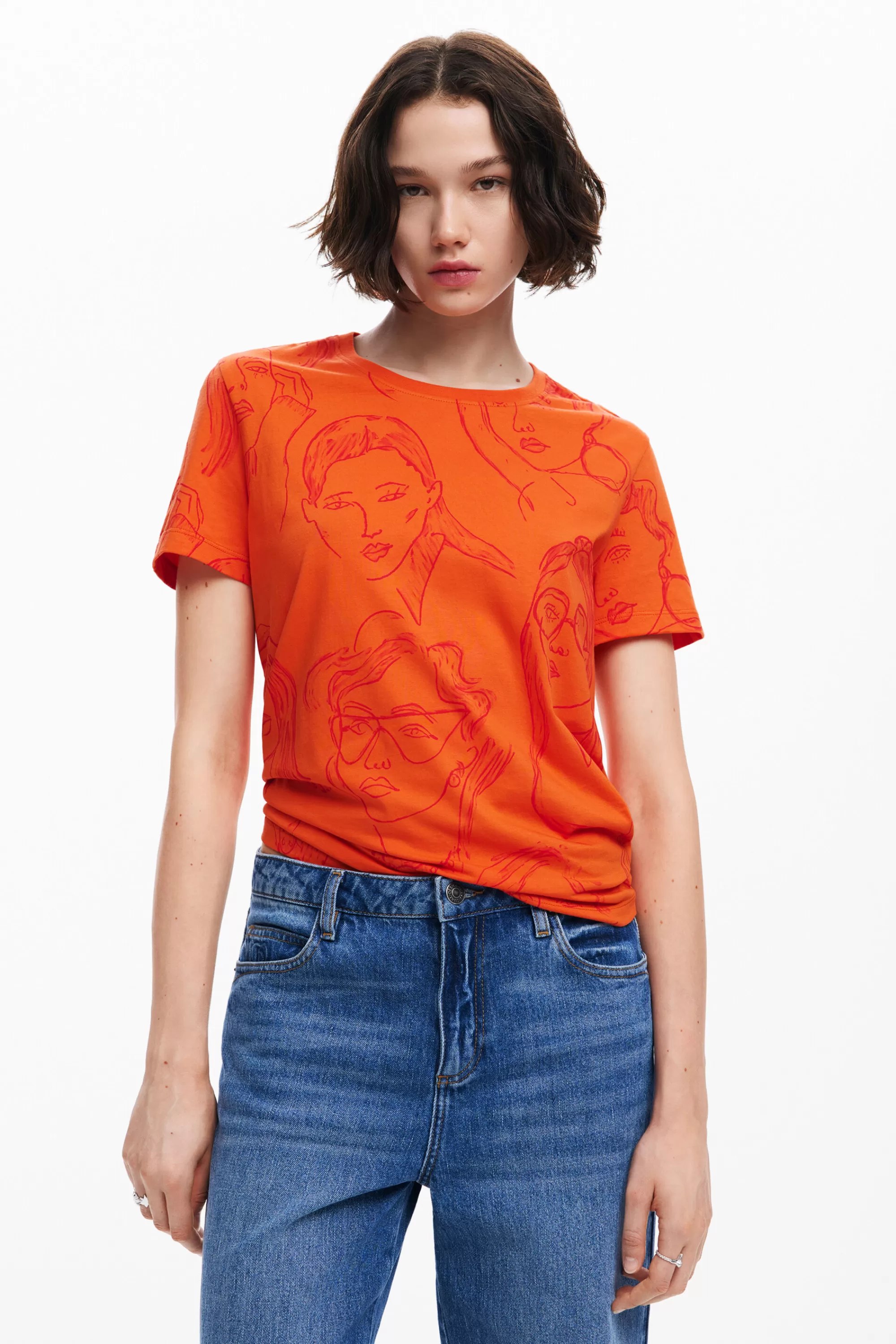 Desigual Shirts And Blouses | T-shirts>Face print T-shirt