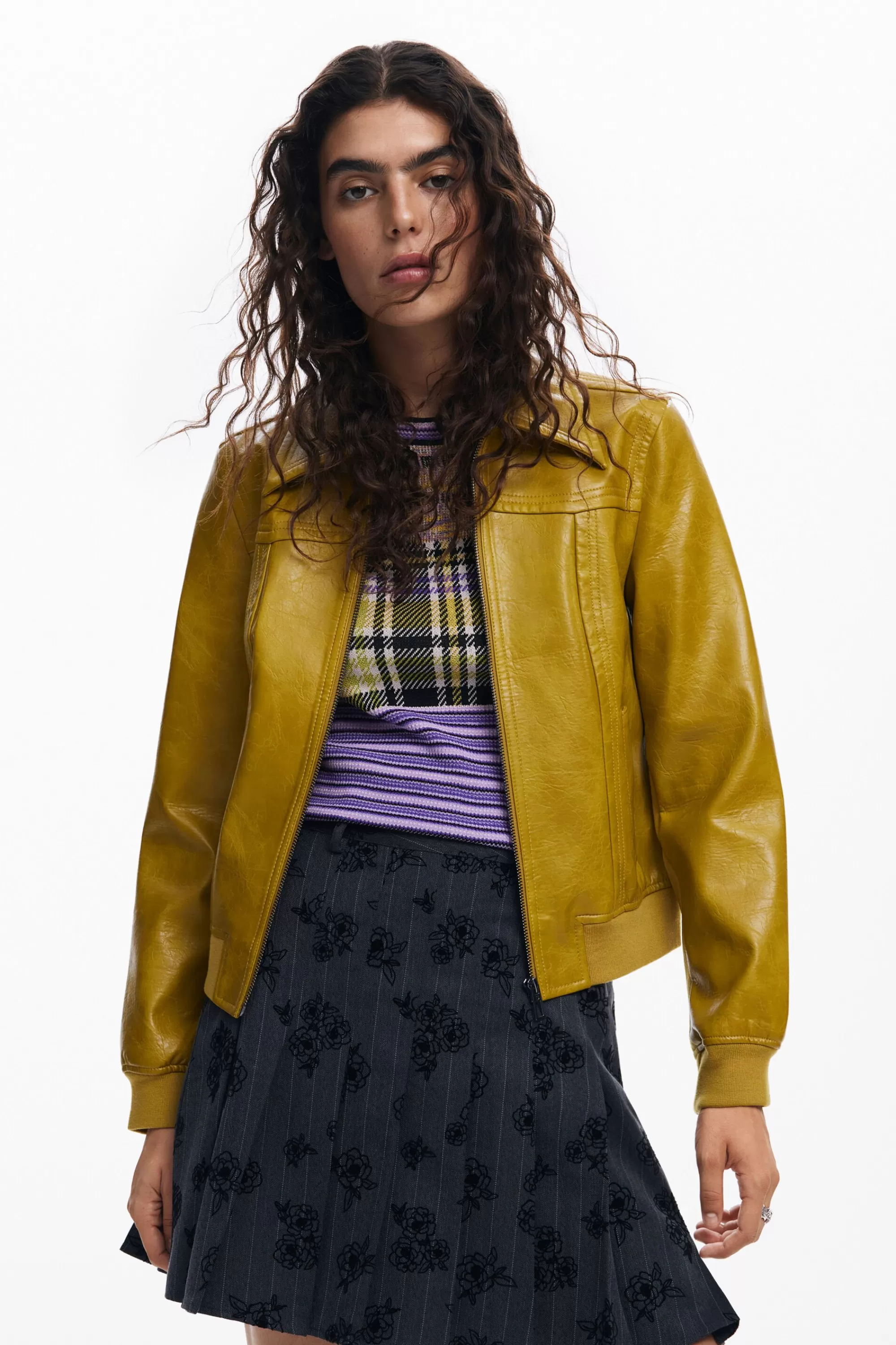 Desigual Coats And Jackets>Faux leather biker jacket