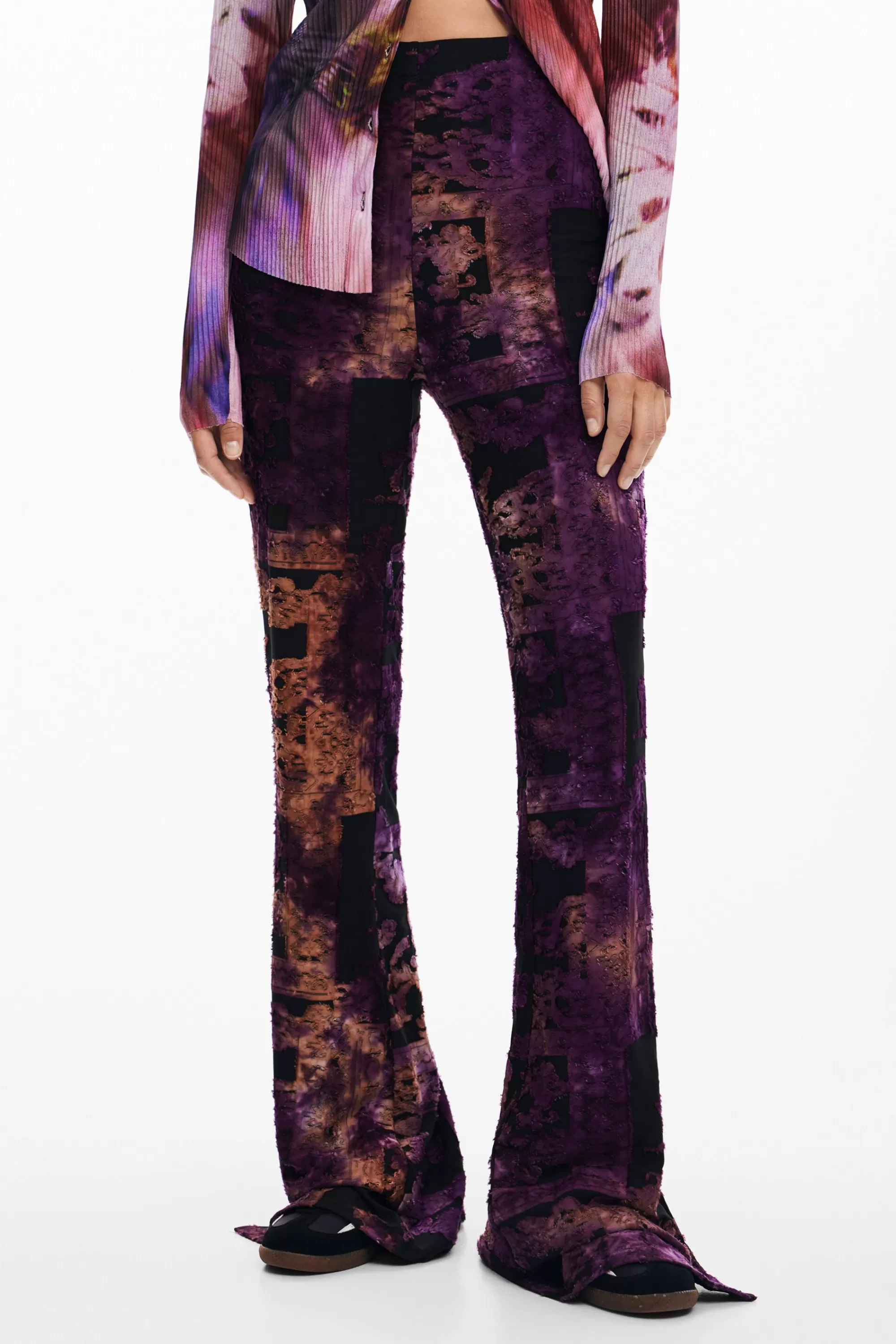 Desigual Pants>Flared devoré pants