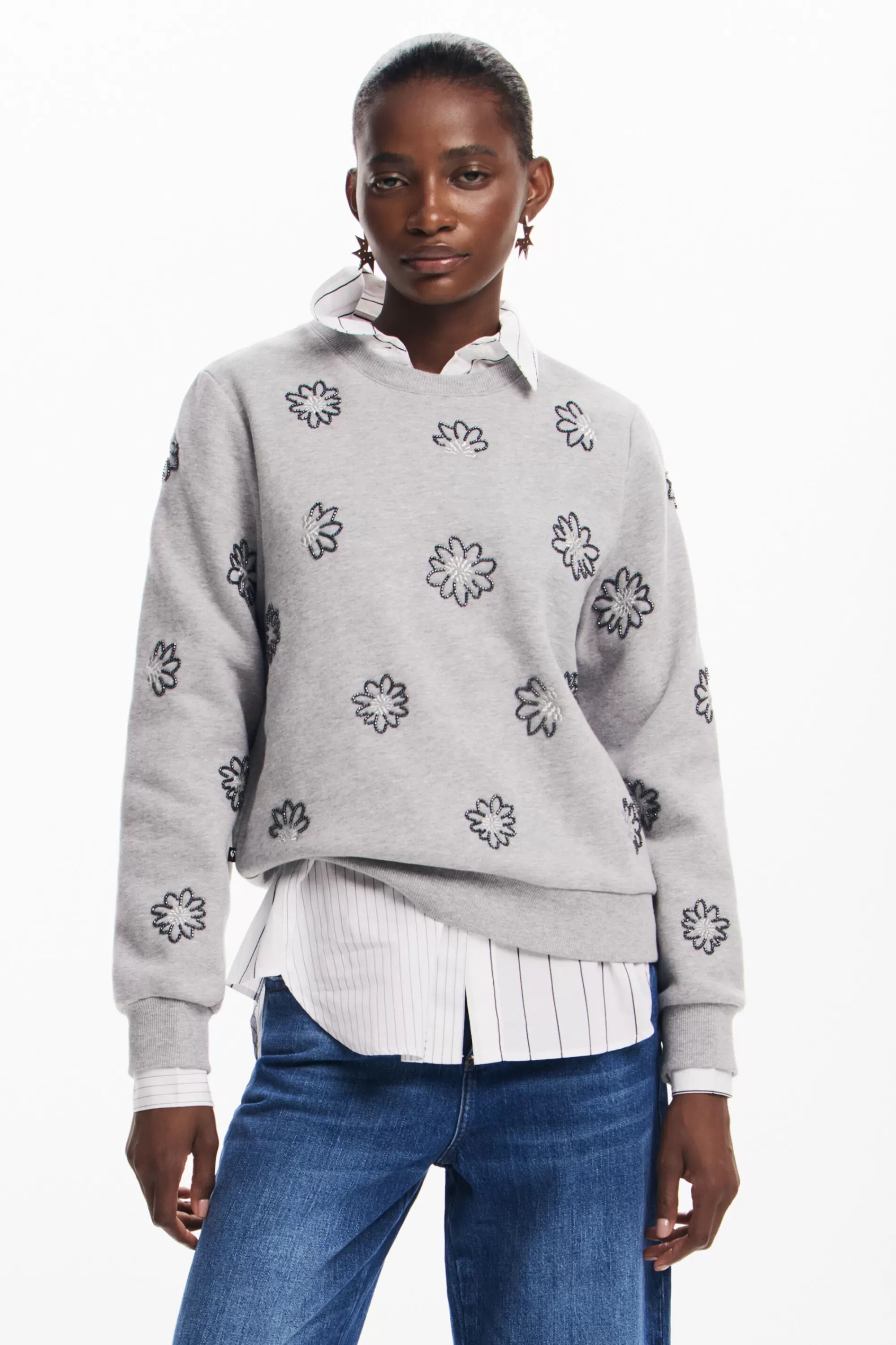 Desigual Sweaters>Floral jewel sweatshirt