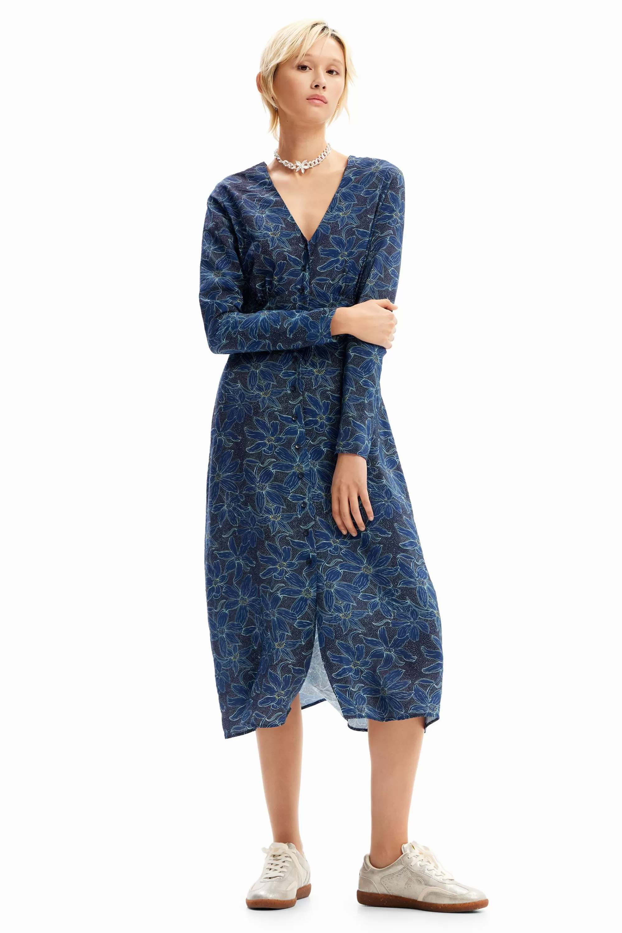 Desigual Dresses And Jumpsuits>Floral midi shirt dress