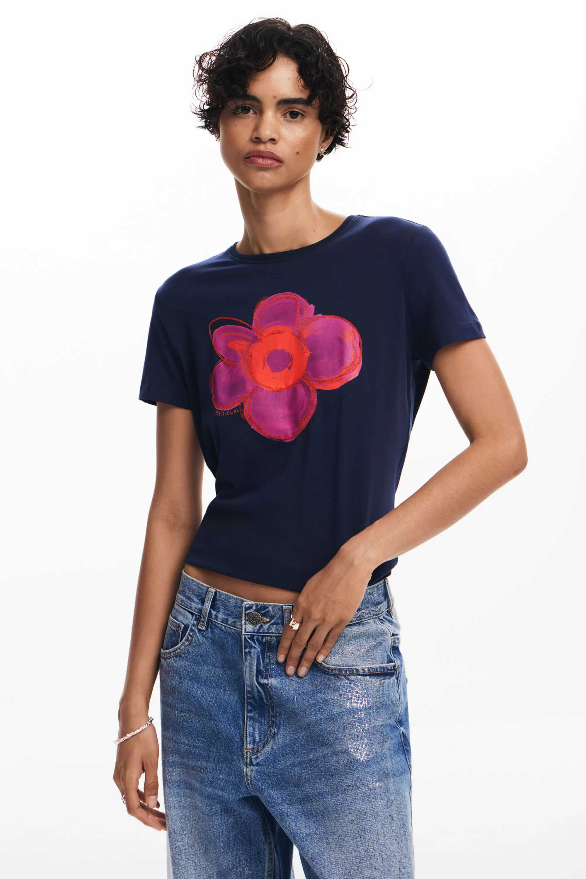 Desigual Shirts And Blouses | T-shirts>Flower illustration T-shirt