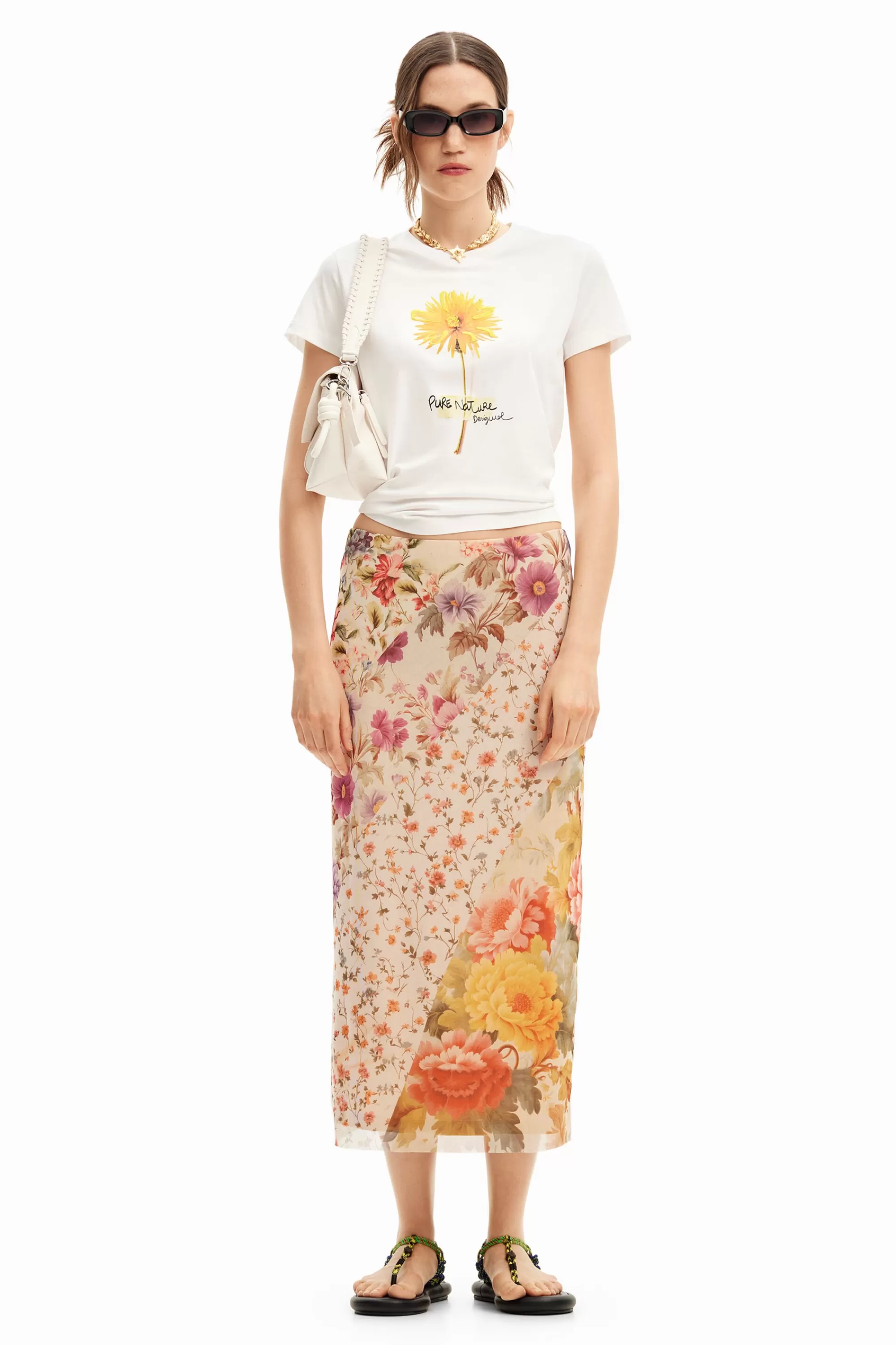 Desigual Shirts And Blouses | T-shirts>Flower illustration T-shirt