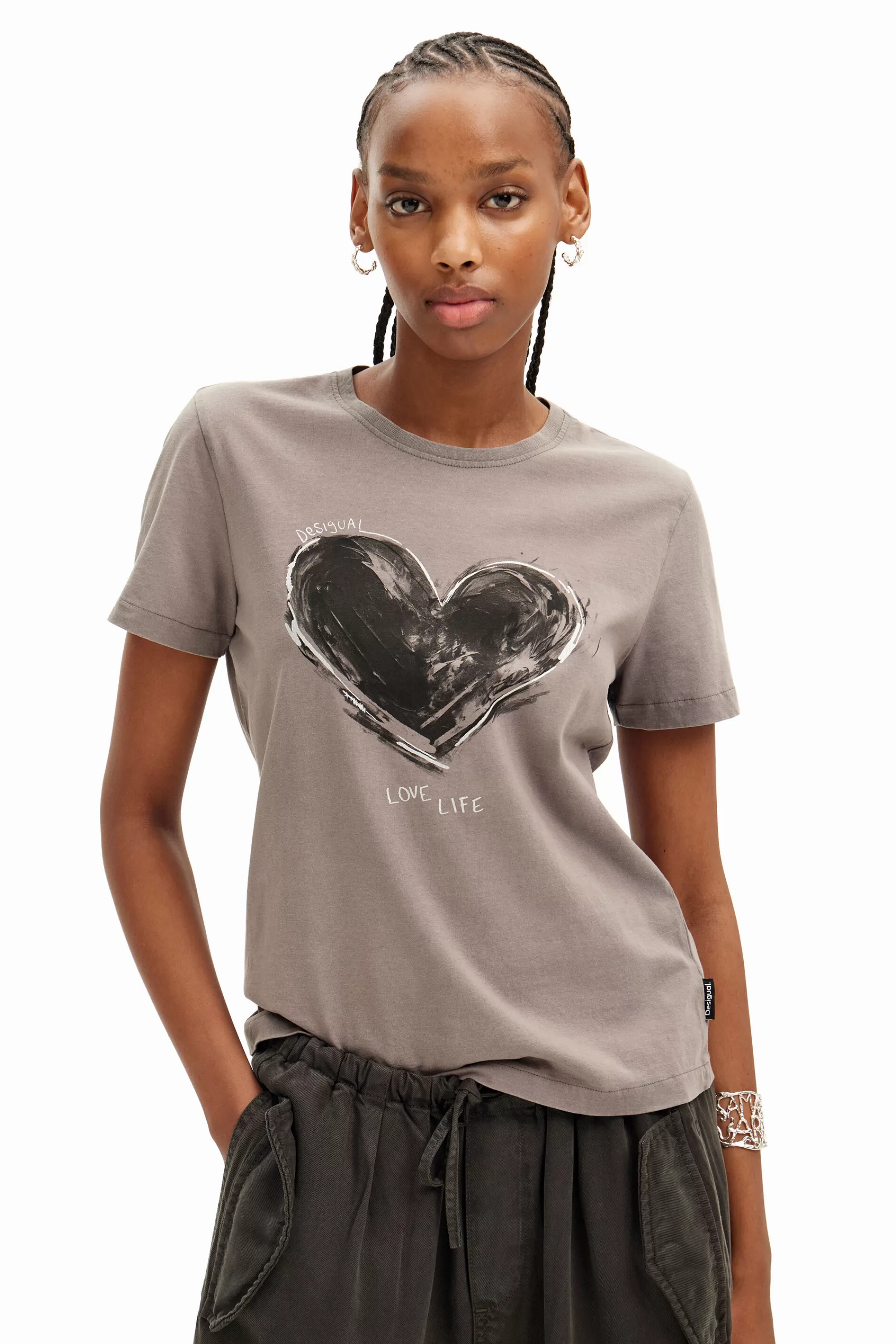 Desigual Shirts And Blouses | T-shirts>Heart basic T-shirt