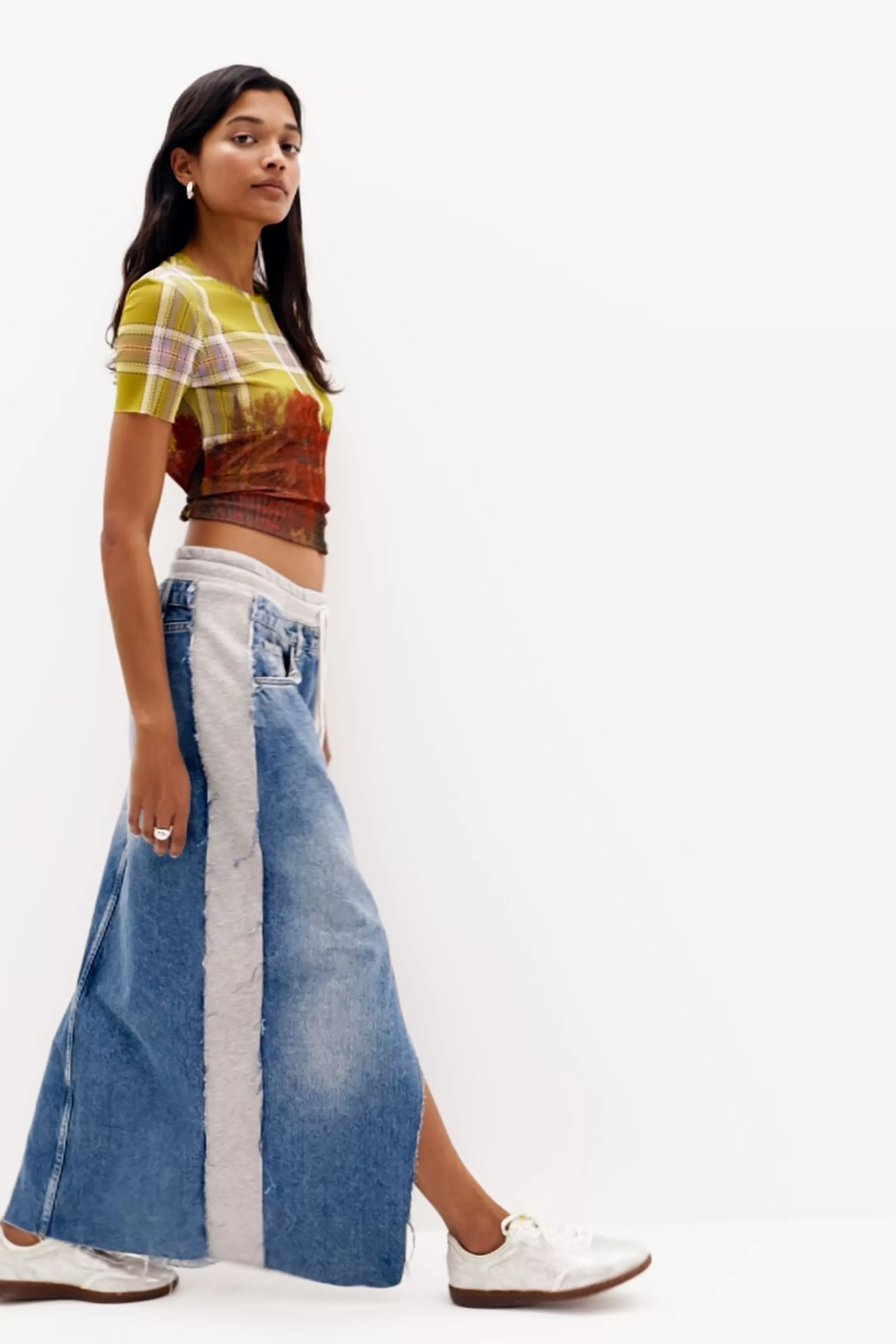 Desigual Skirts And Shorts>Hybrid denim midi skirt