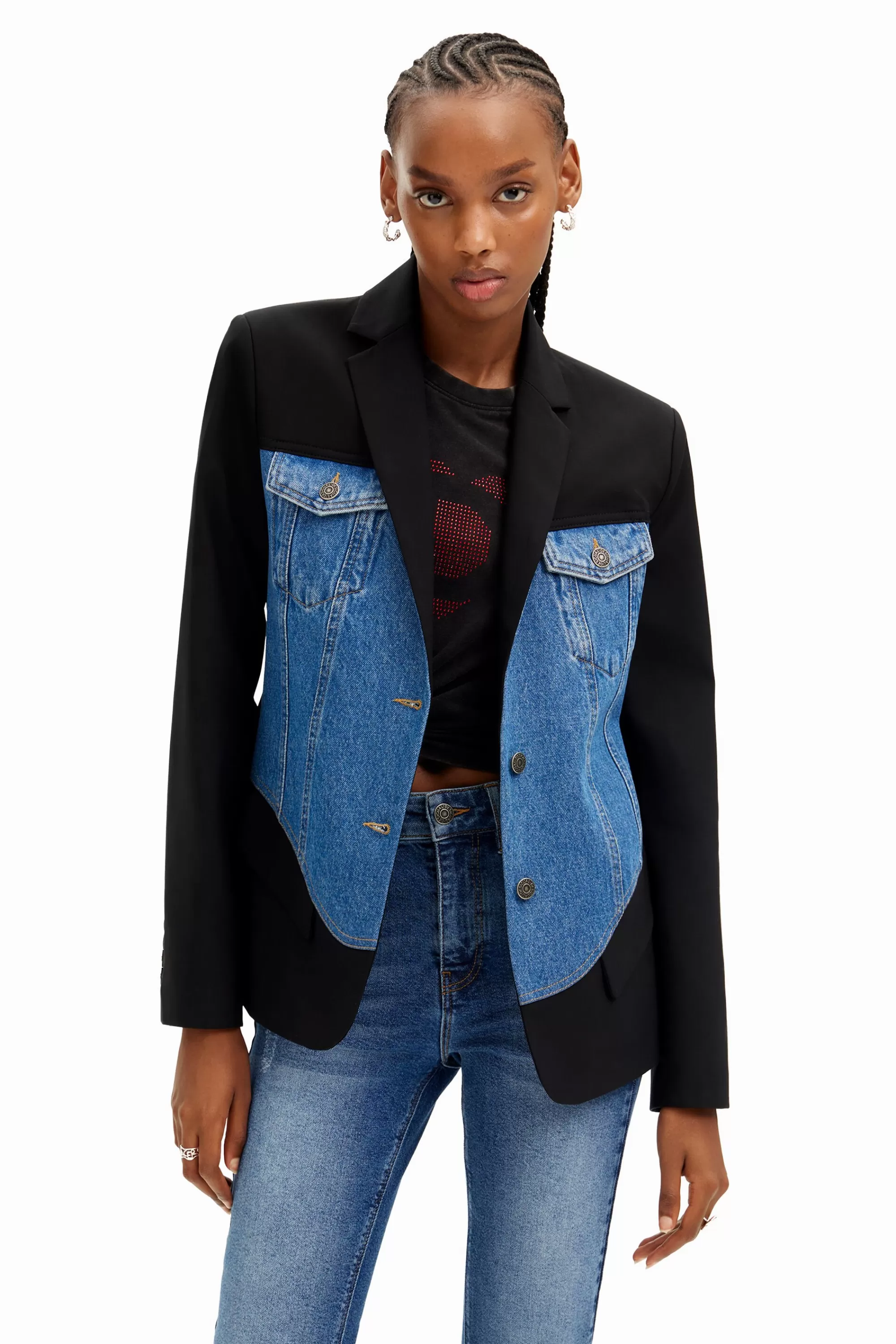 Desigual Coats And Jackets>Hybrid trucker blazer