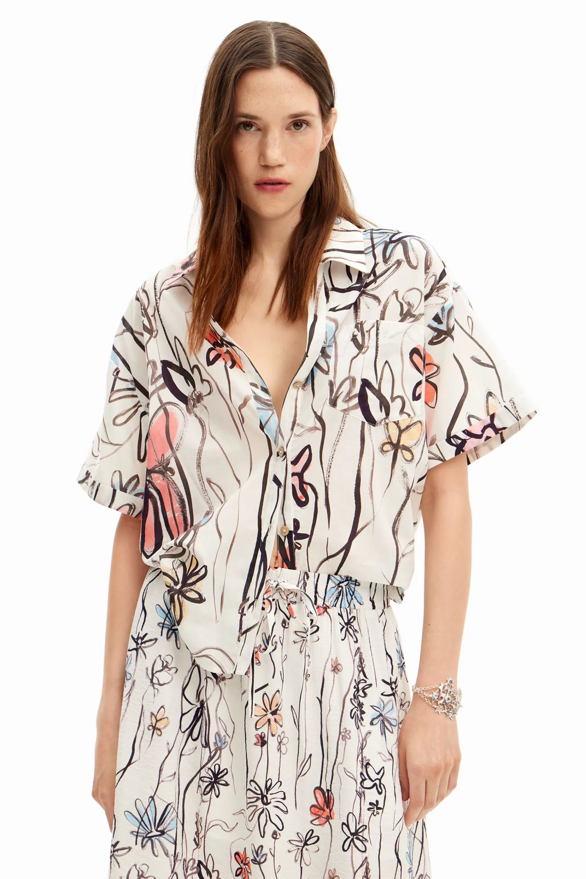 Desigual Shirts And Blouses>Illustrated floral shirt