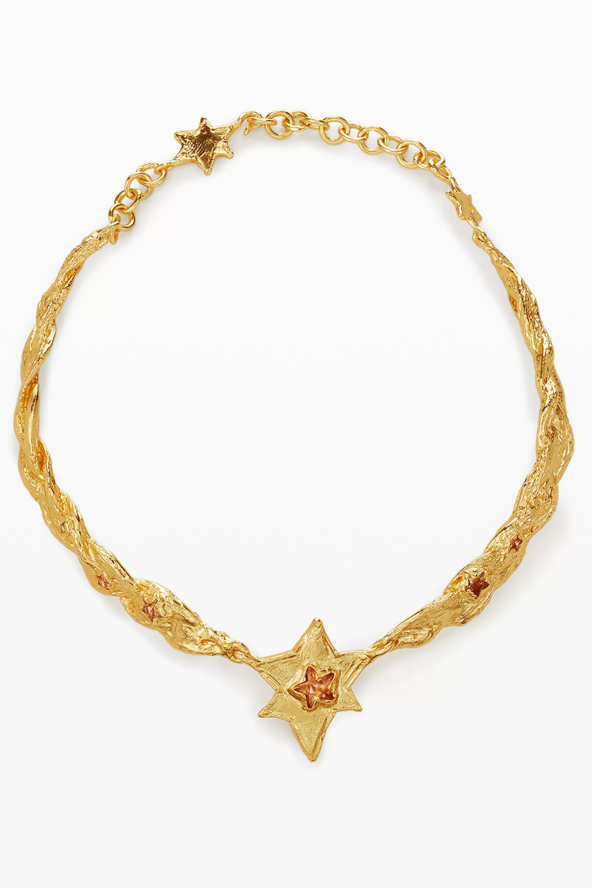 Desigual Jewelry>Large choker with textures and gold star Zalio