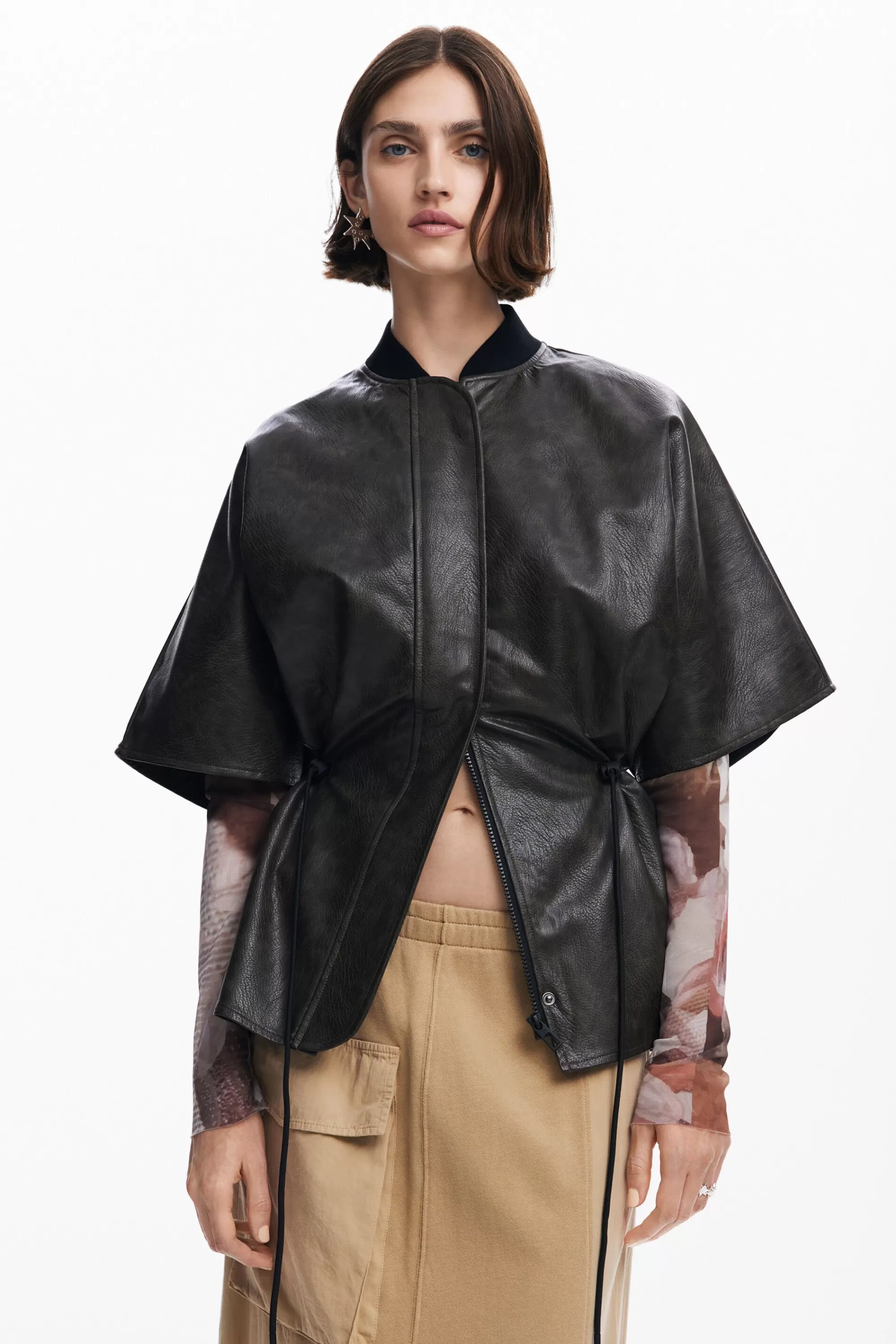 Desigual Scarves And Scarf | Ponchos>Leather-effect poncho