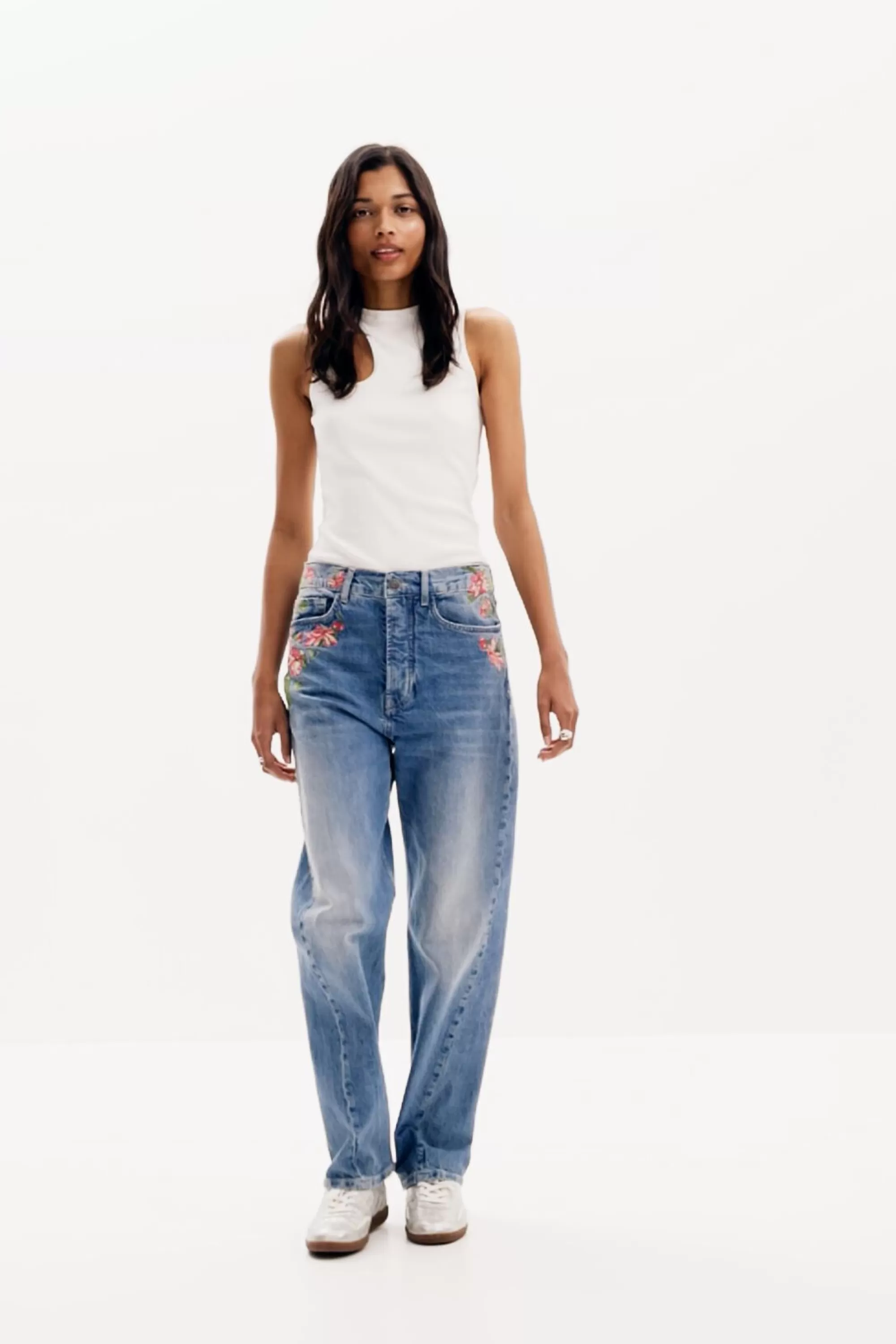 Desigual Jeans | Pants>Long denim pants with flowers