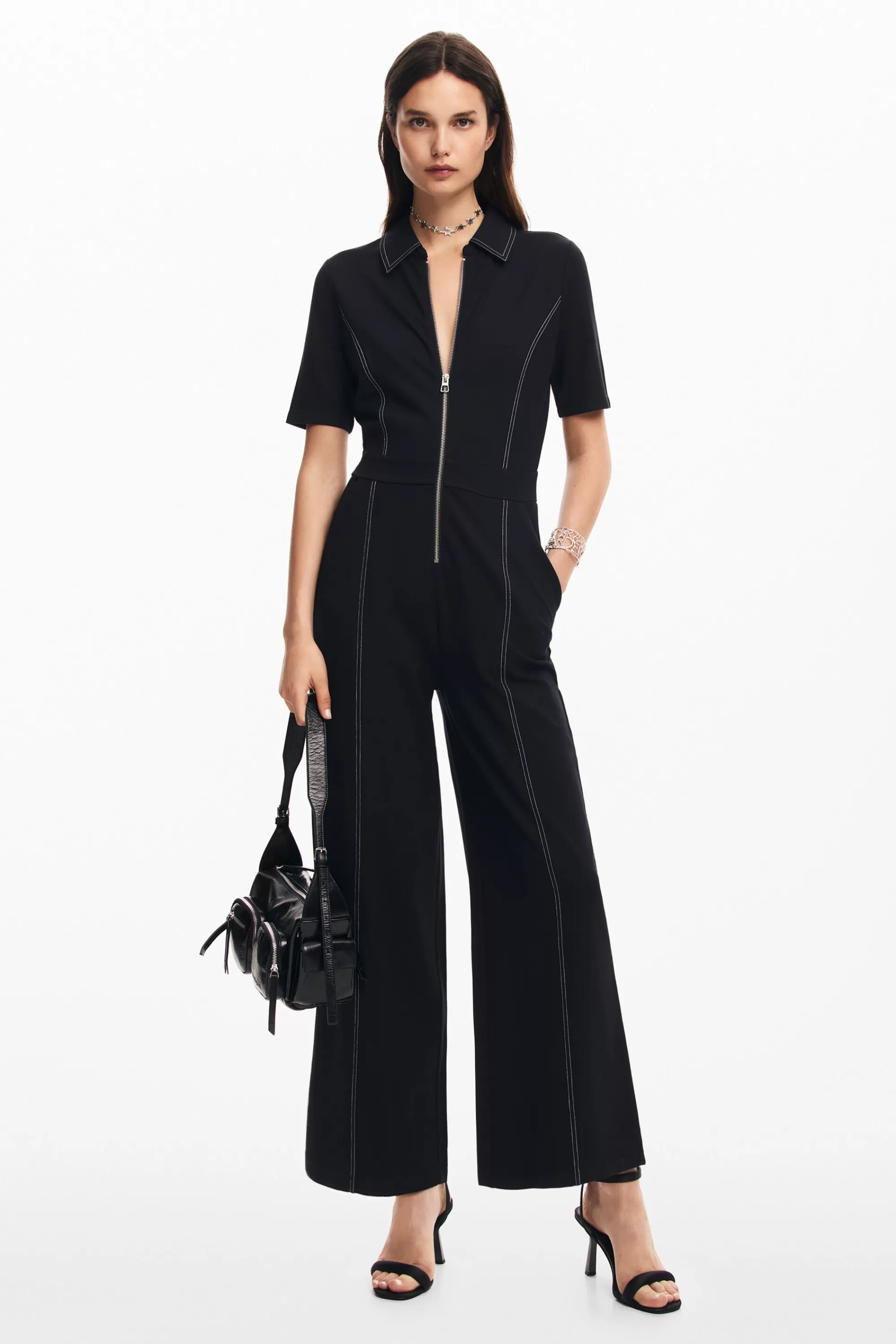 Desigual Pants | Dresses And Jumpsuits>Long jumpsuit with topstitching