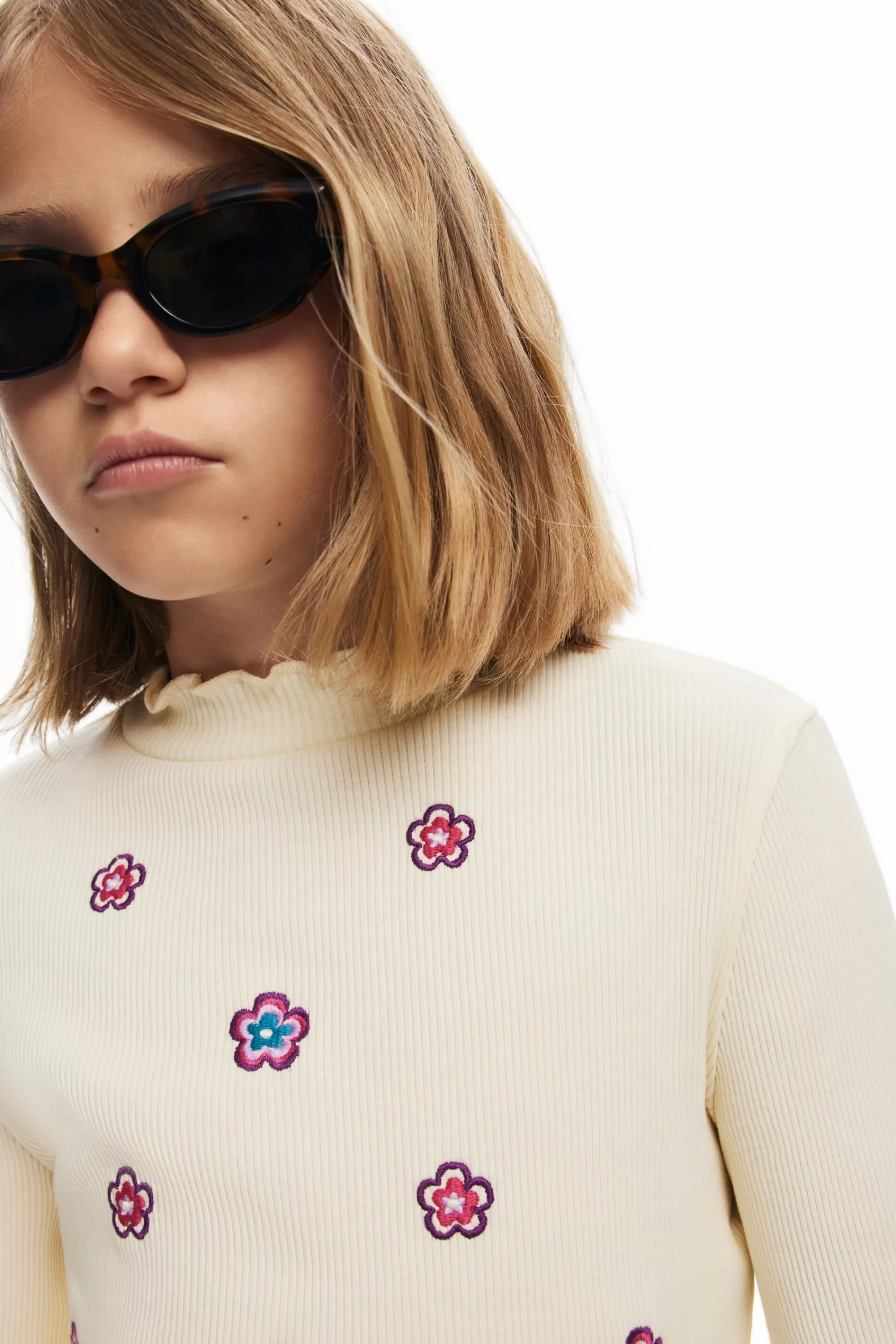 Desigual T-shirts And Shirts>Long-sleeve floral T-shirt