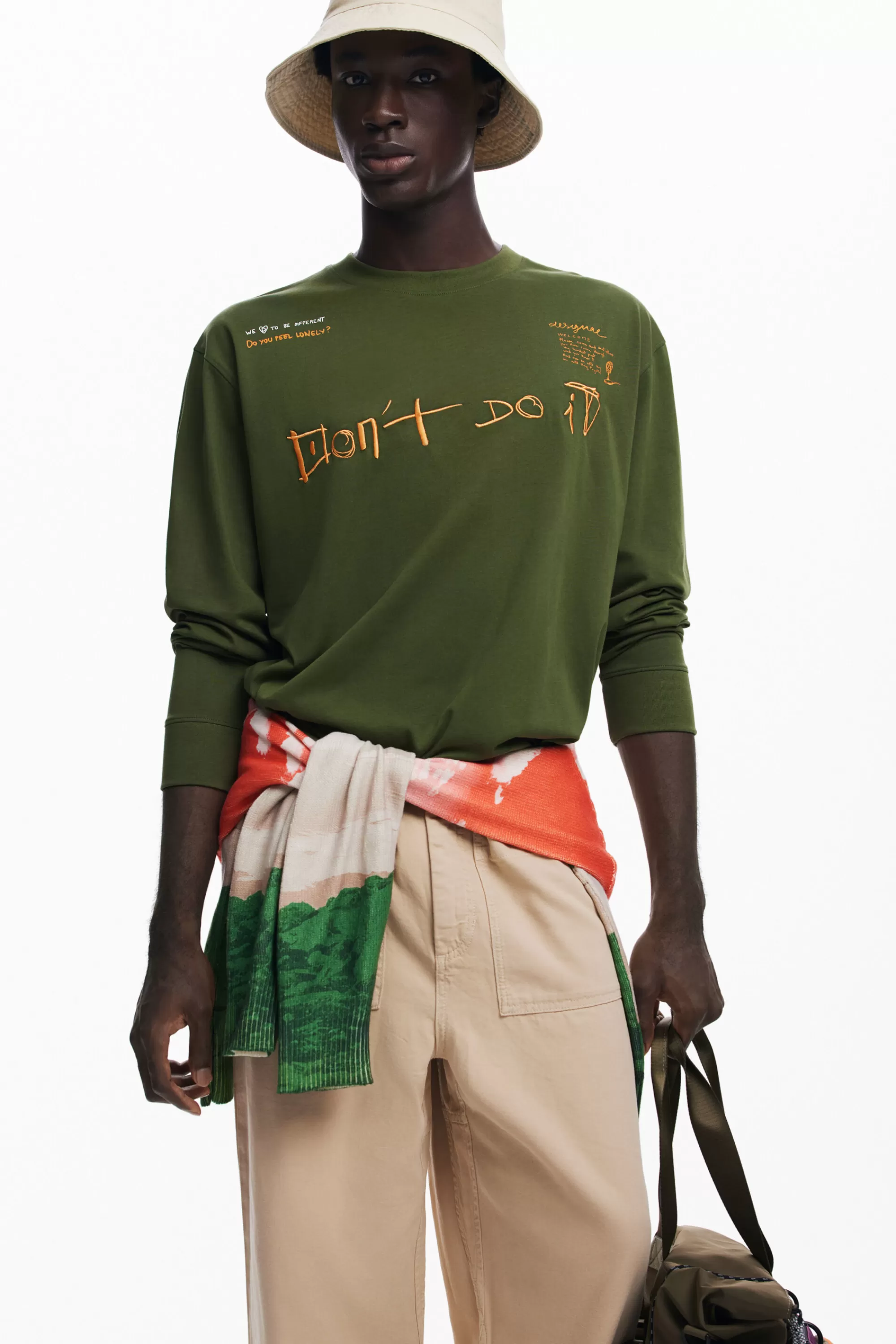 Desigual T-shirts>Long-sleeve message T-shirt