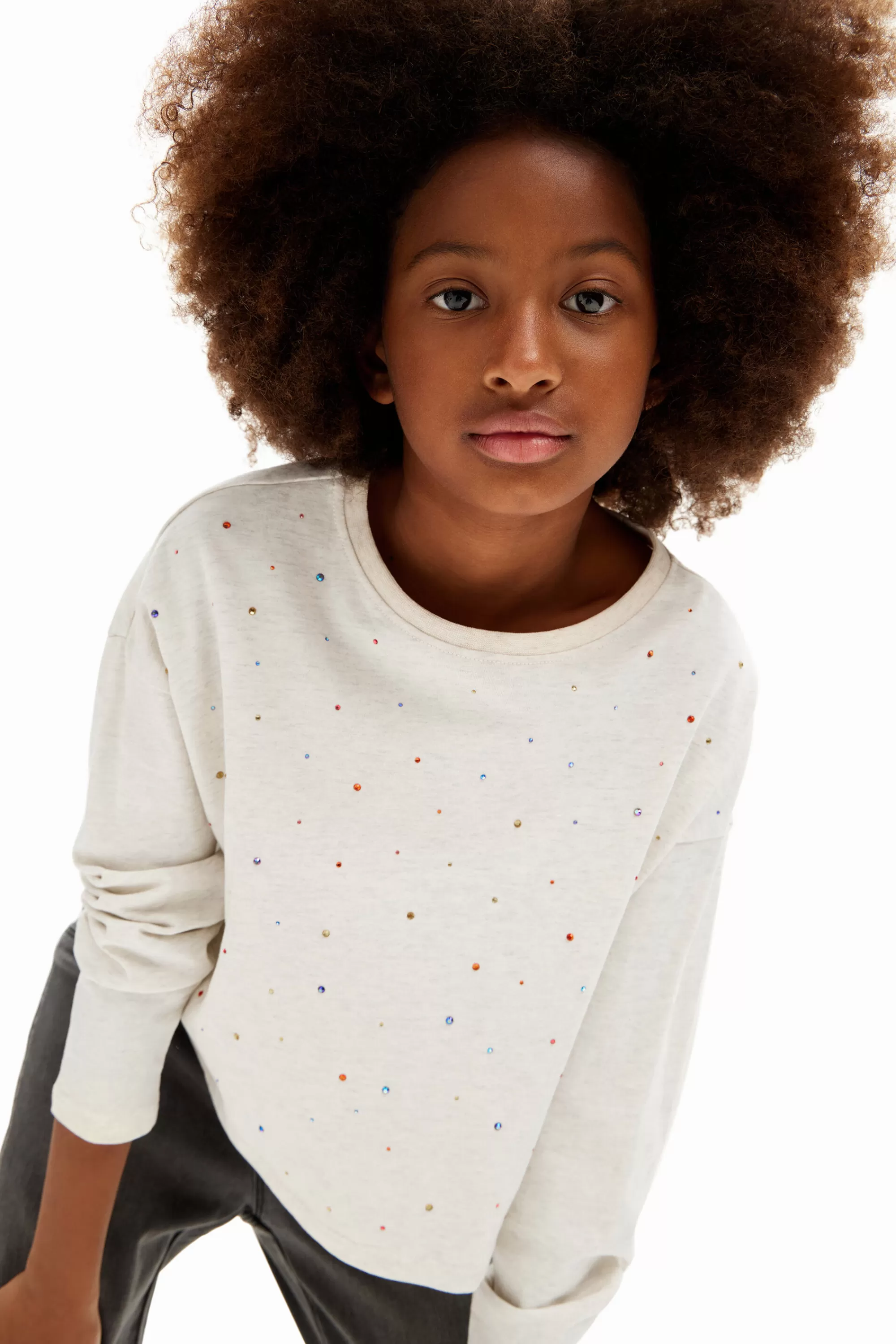 Desigual T-shirts And Shirts>Long-sleeve polka dot T-shirt