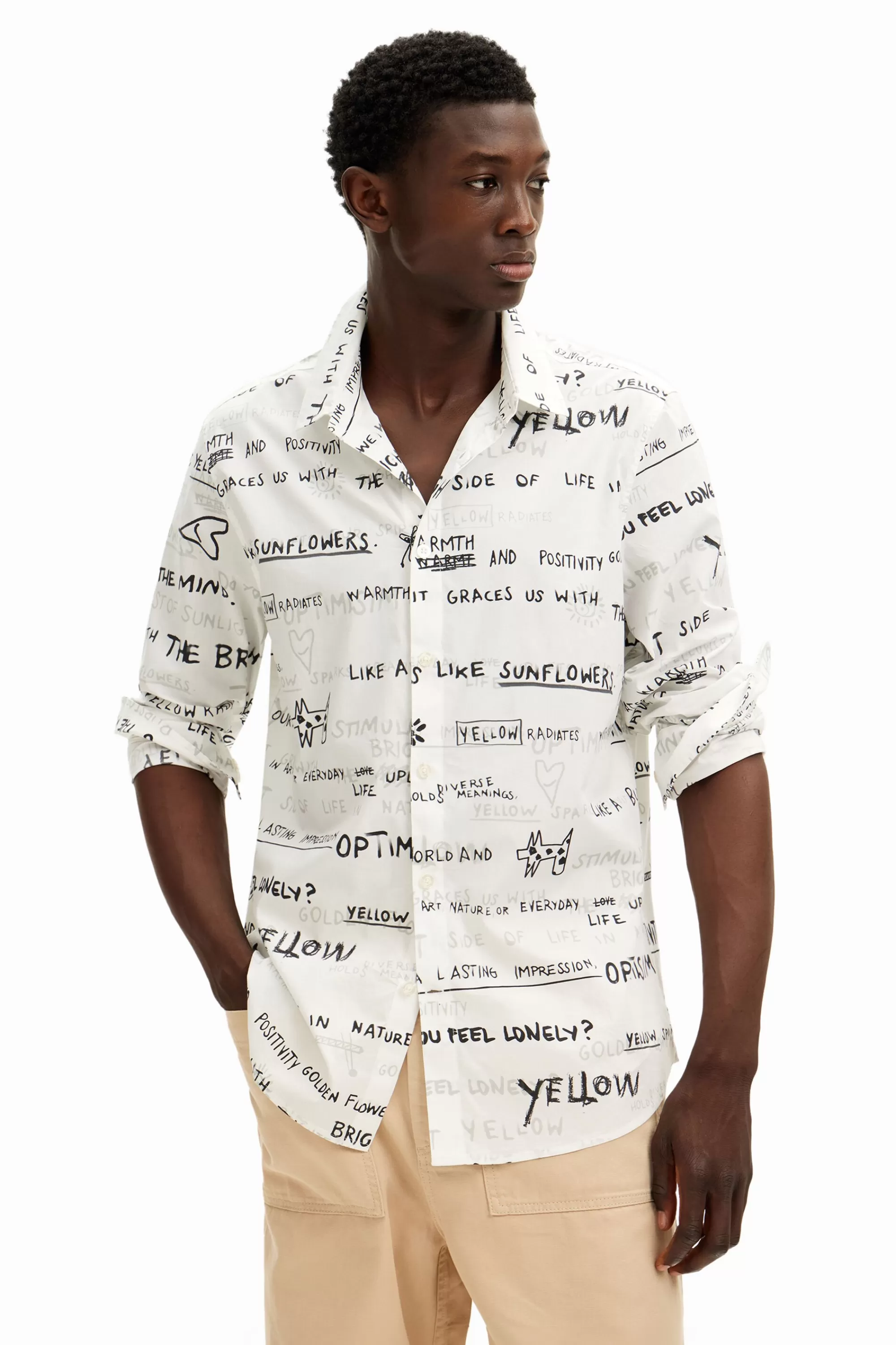 Desigual T-shirts | Shirts>Long-sleeve shirt with lettering