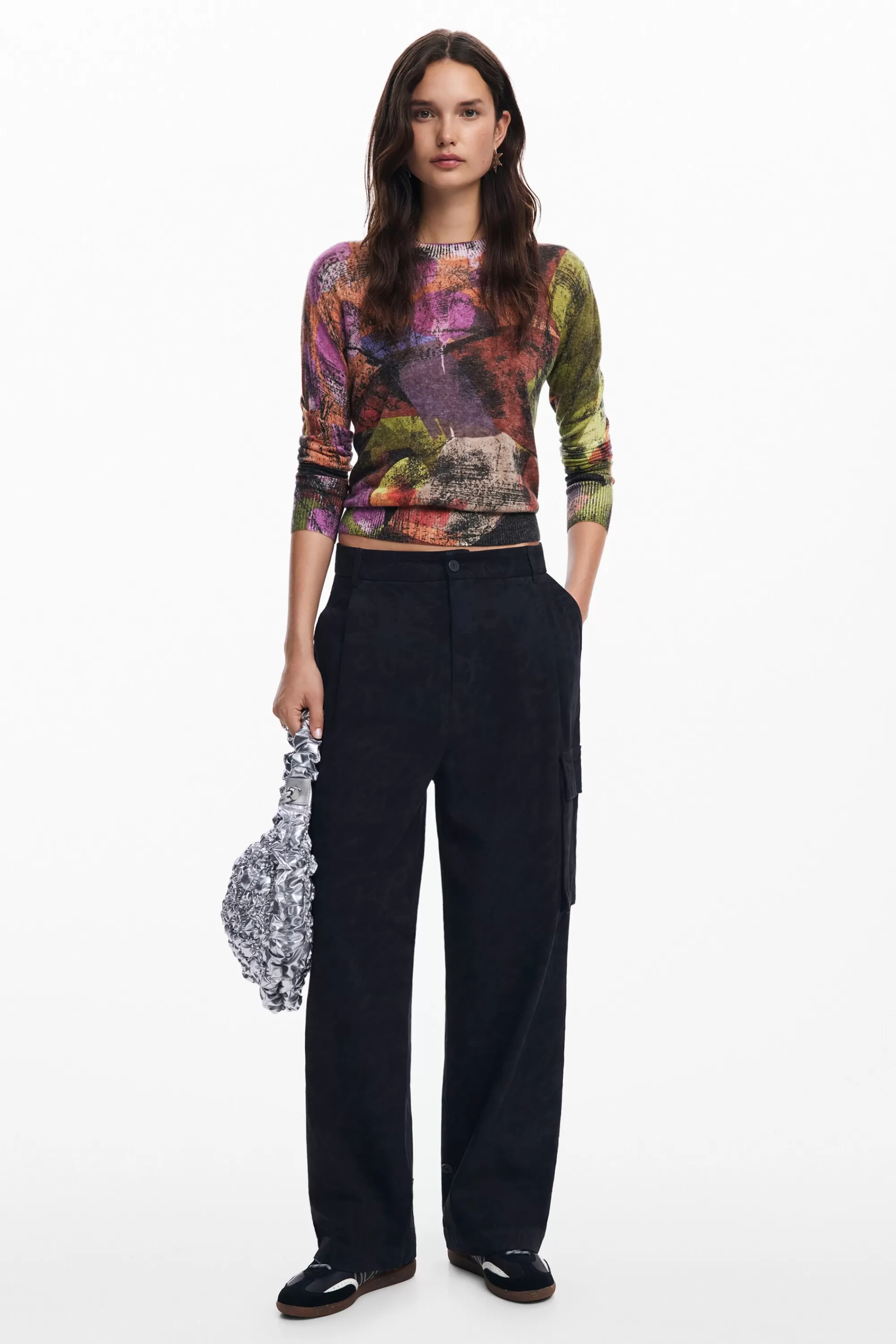 Desigual Pants>M. Christian Lacroix printed cargo pants