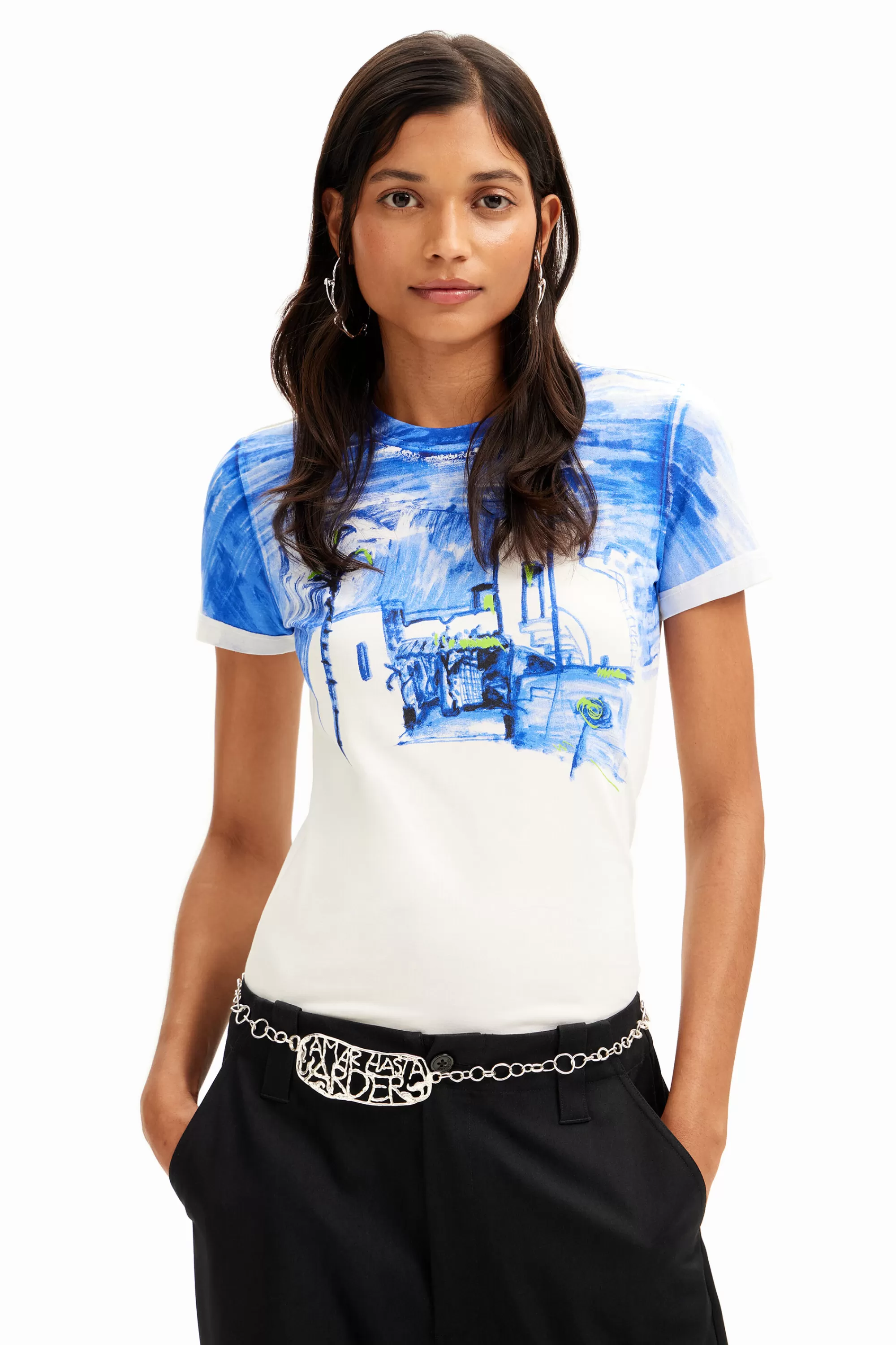 Desigual Shirts And Blouses | T-shirts>Mediterranean landscape T-shirt