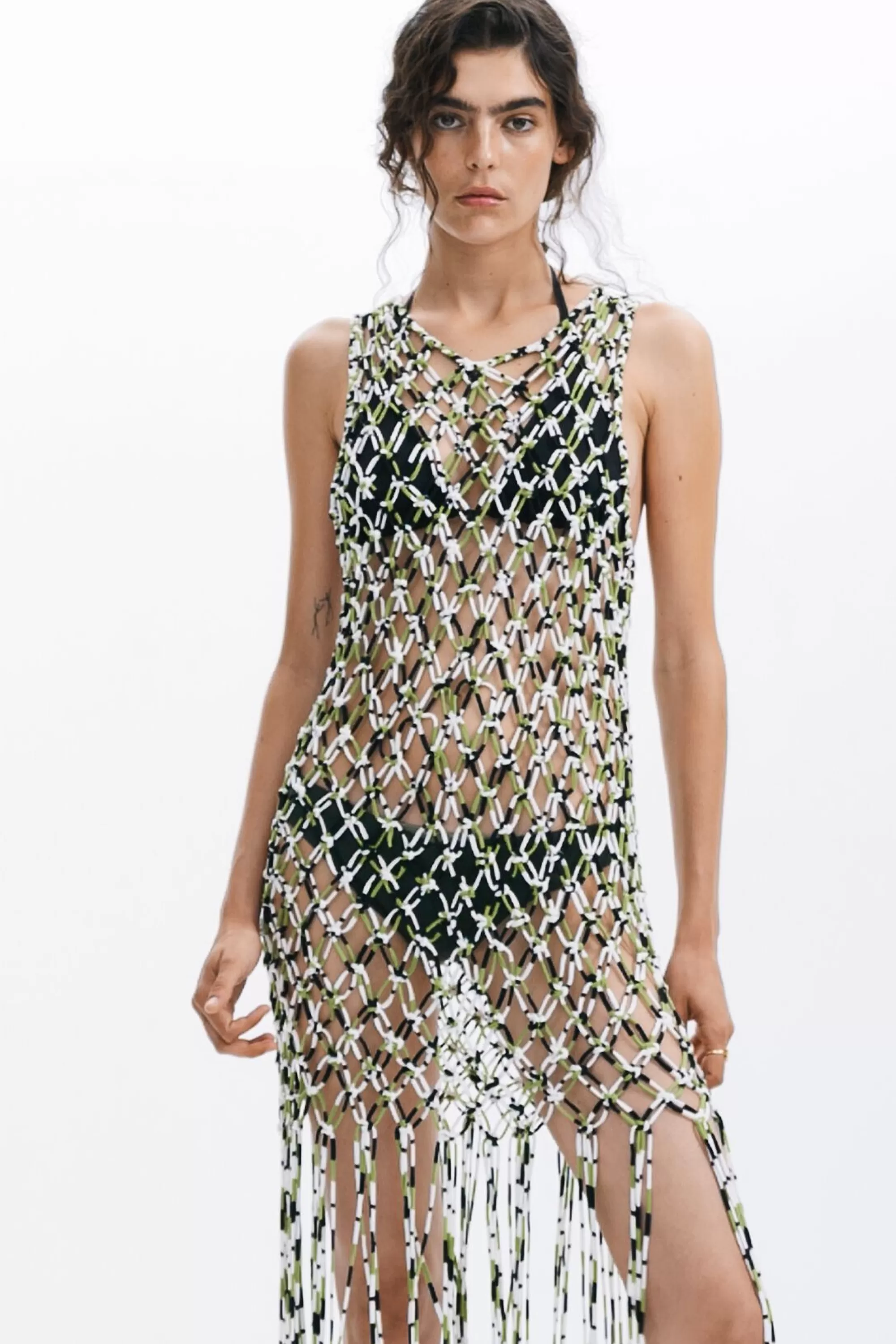 Desigual Dresses And Jumpsuits>Mesh dress with net effect