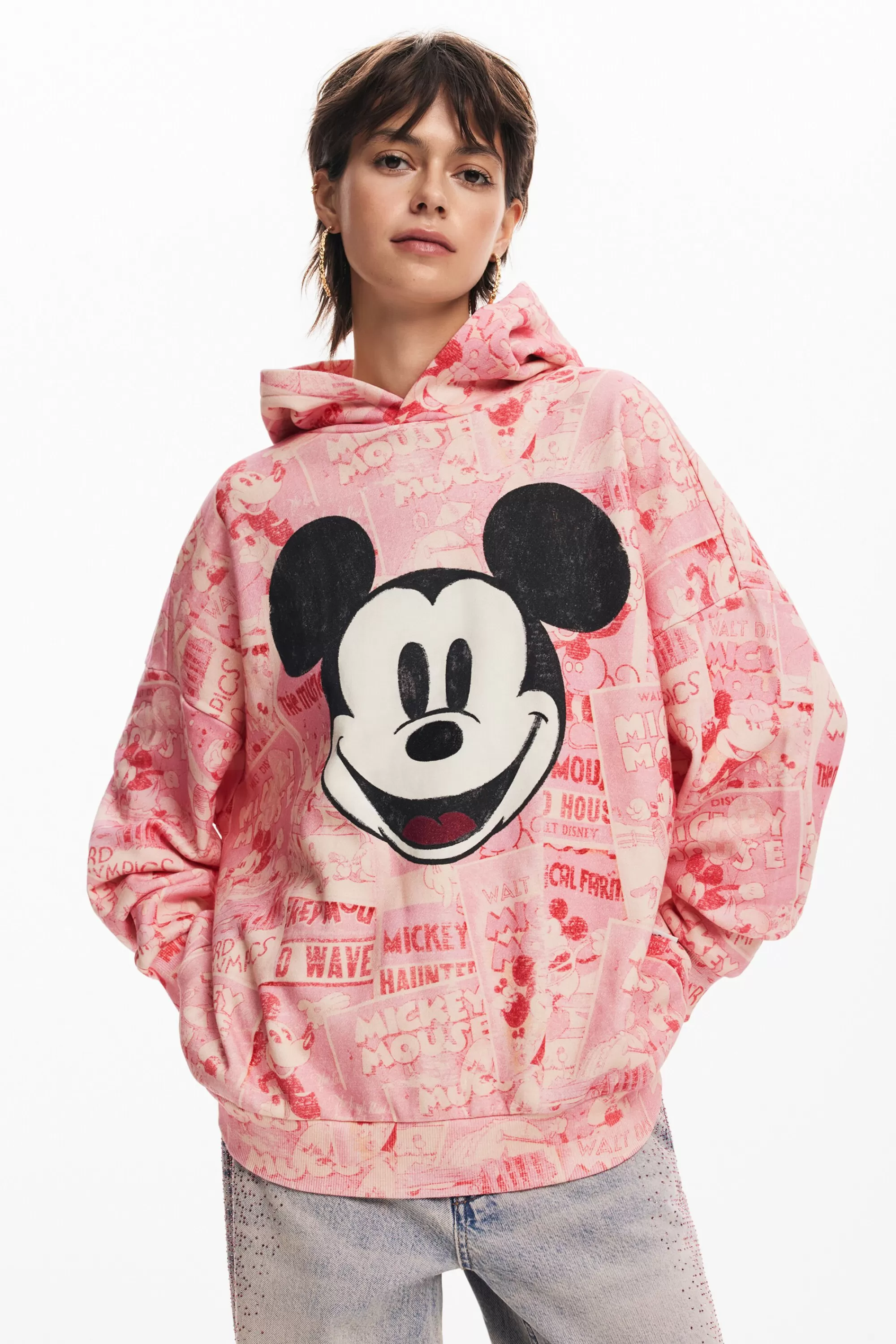 Desigual Sweatshirts | Sweaters>Mickey Mouse hoodie with drawstring