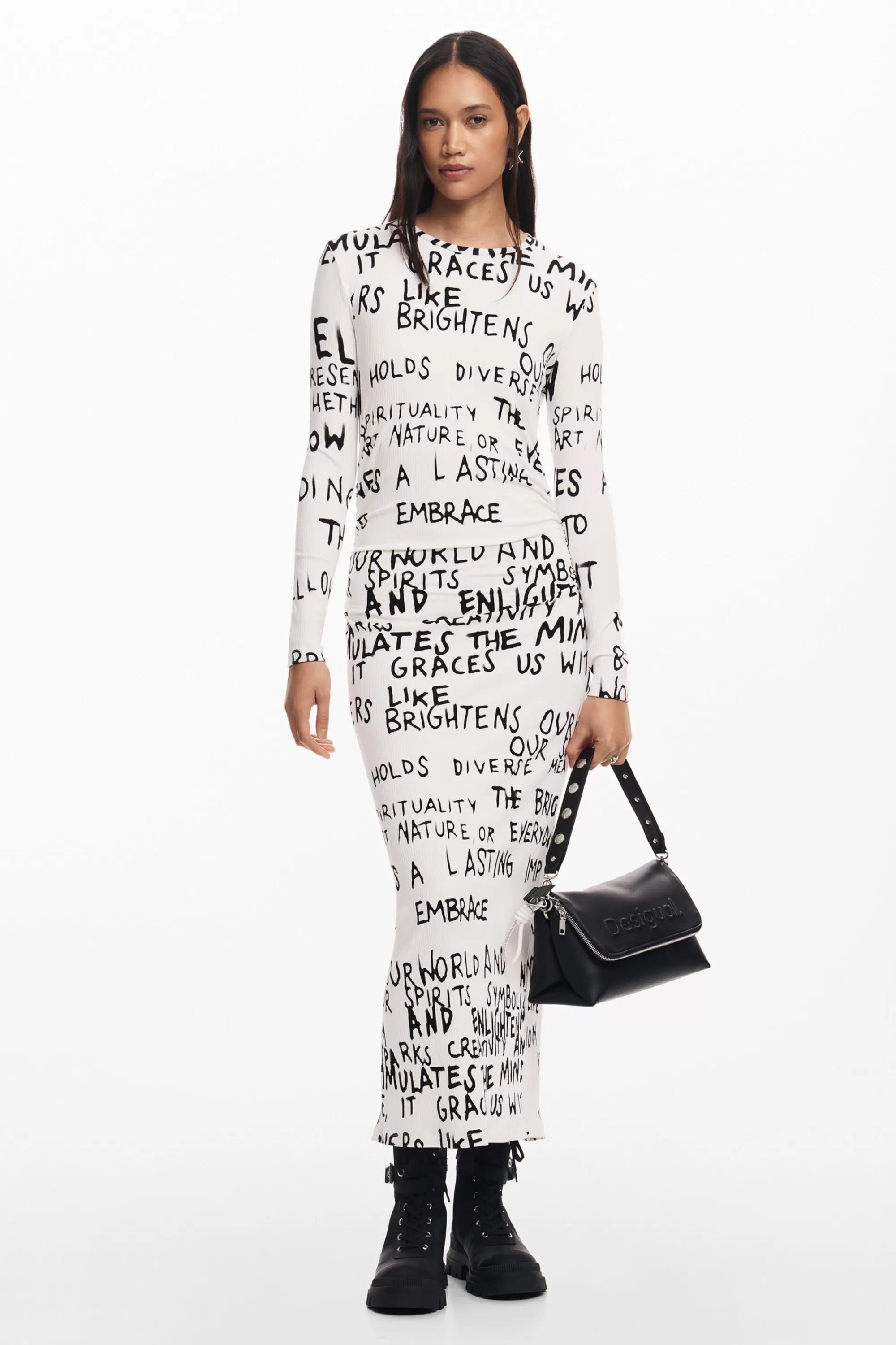 Desigual Knitwear | Dresses And Jumpsuits>Midi dress with phrase