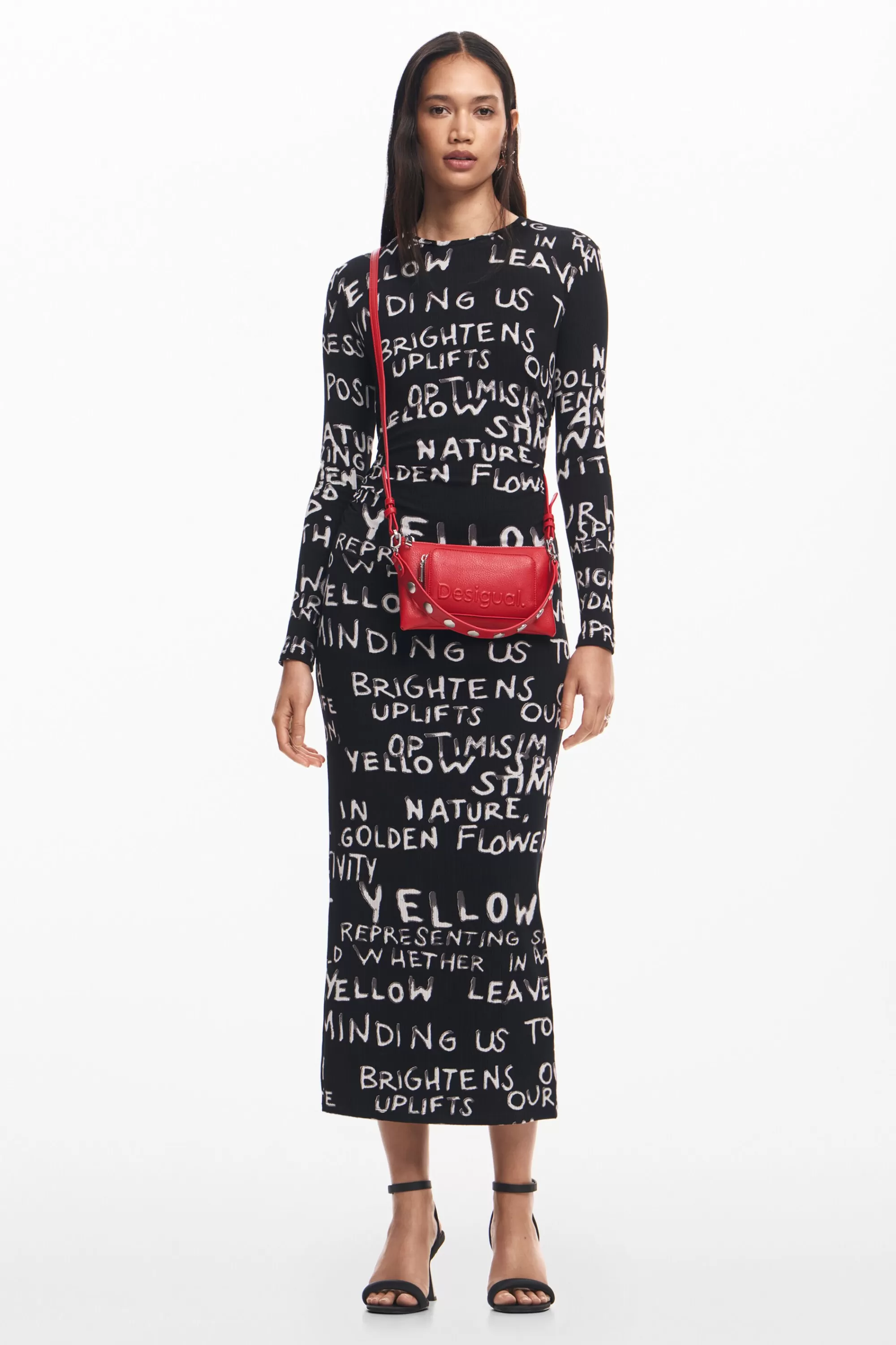 Desigual Knitwear | Dresses And Jumpsuits>Midi dress with phrases