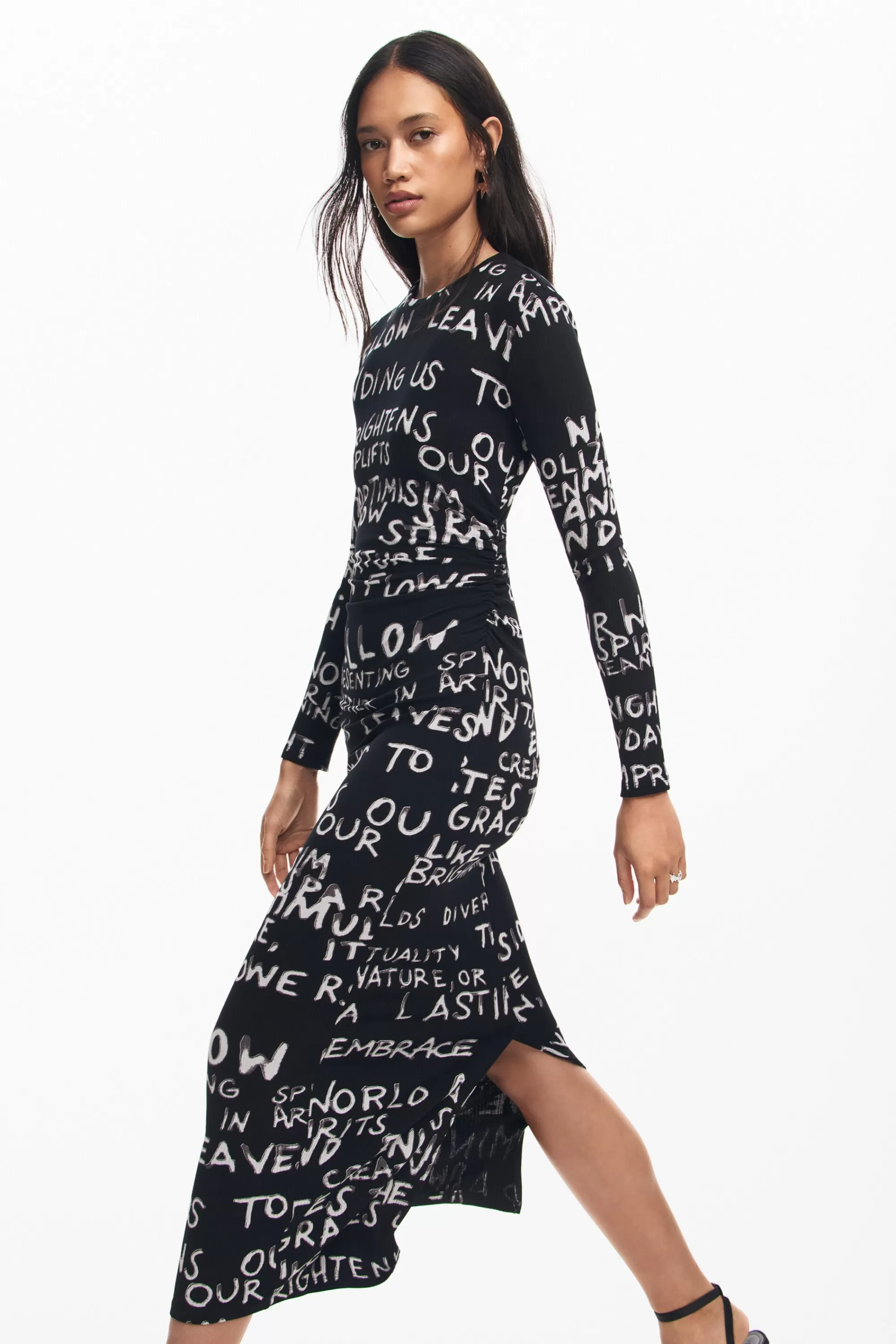 Desigual Knitwear | Dresses And Jumpsuits>Midi dress with phrases