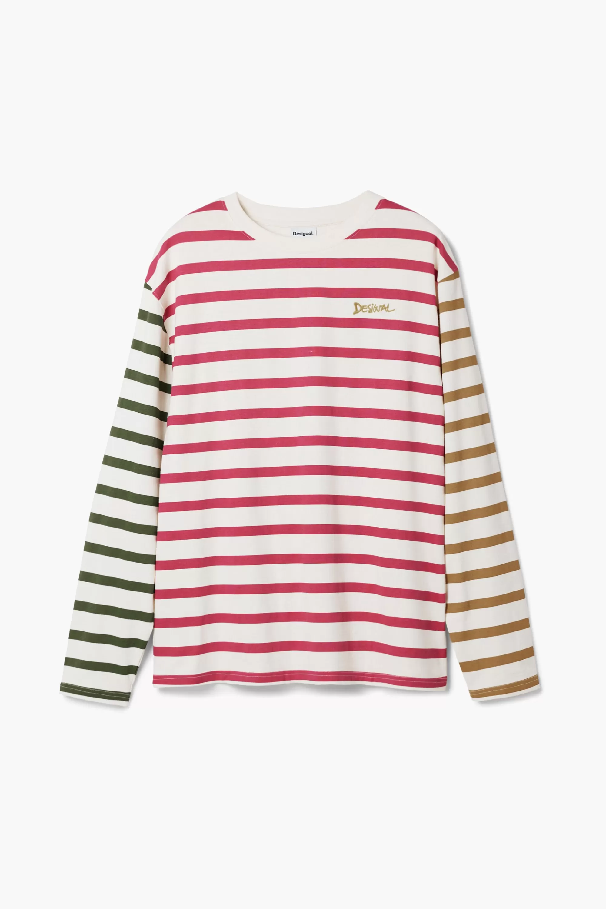 Desigual T-shirts>Multicolor striped T-shirt