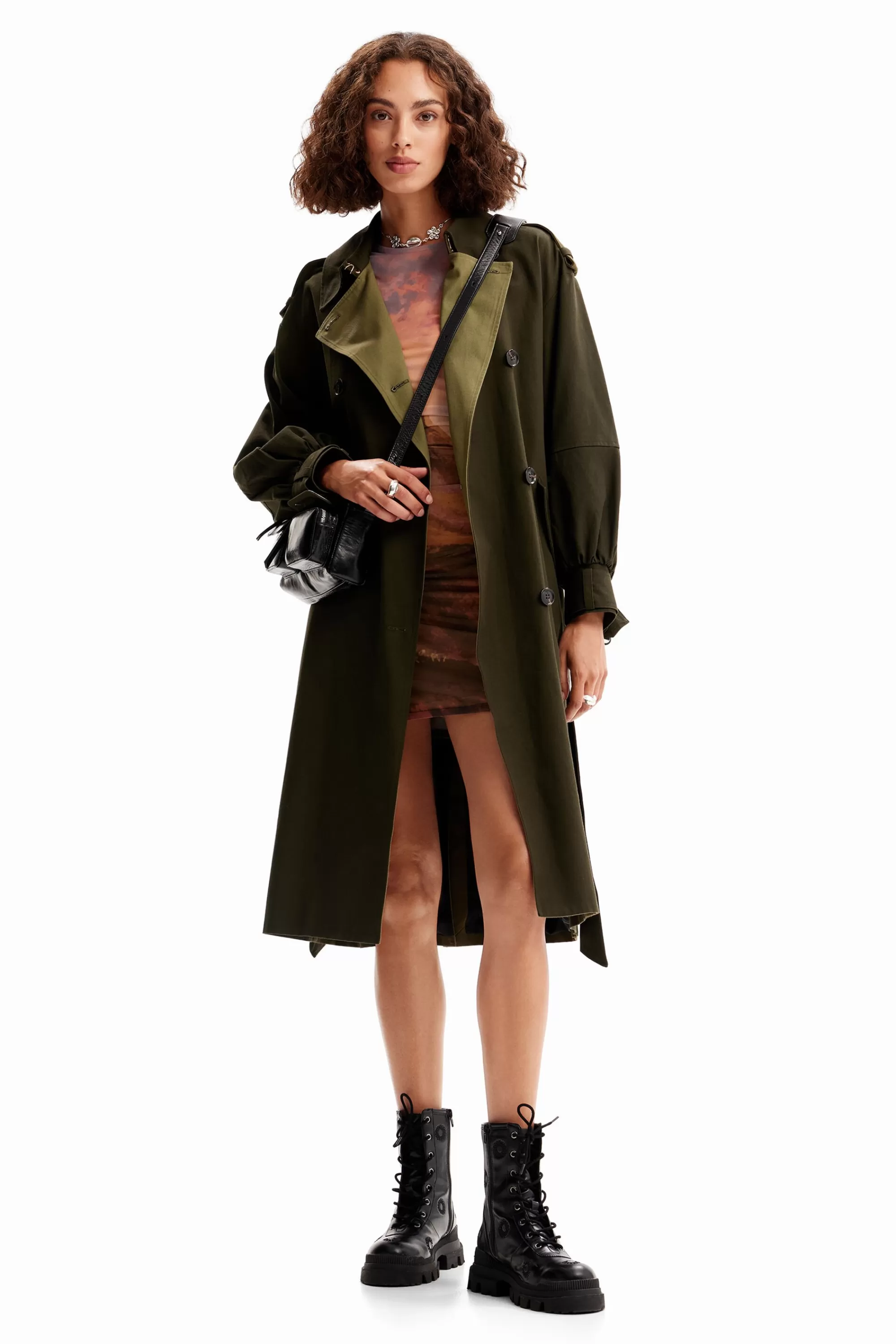 Desigual Coats And Jackets>Oversize belted trench coat