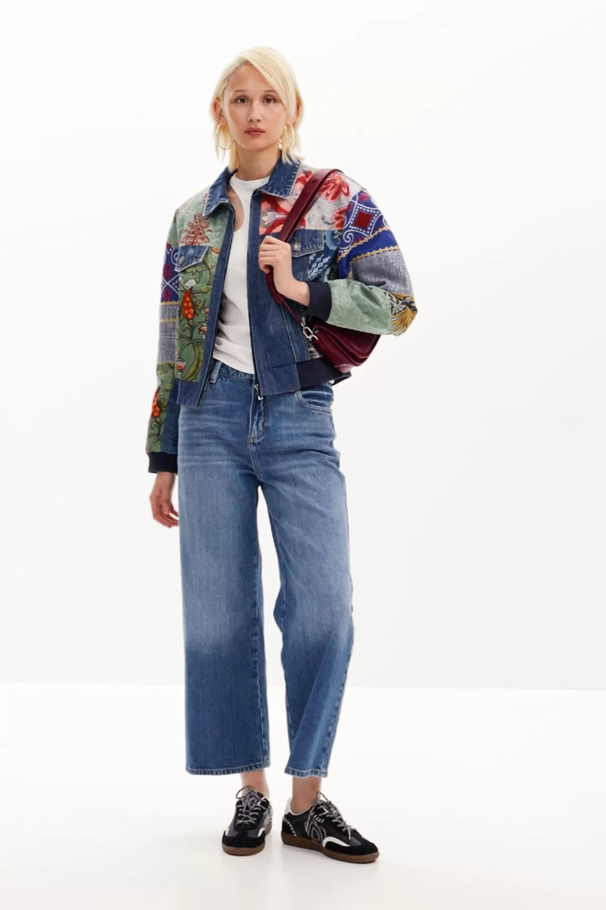 Desigual Coats And Jackets>Patchwork denim jacket