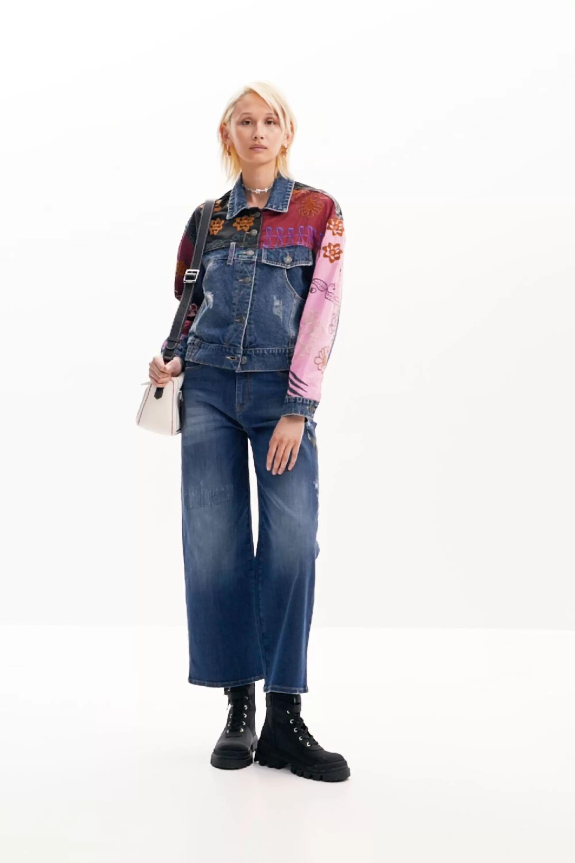 Desigual Coats And Jackets>Patchwork denim jacket