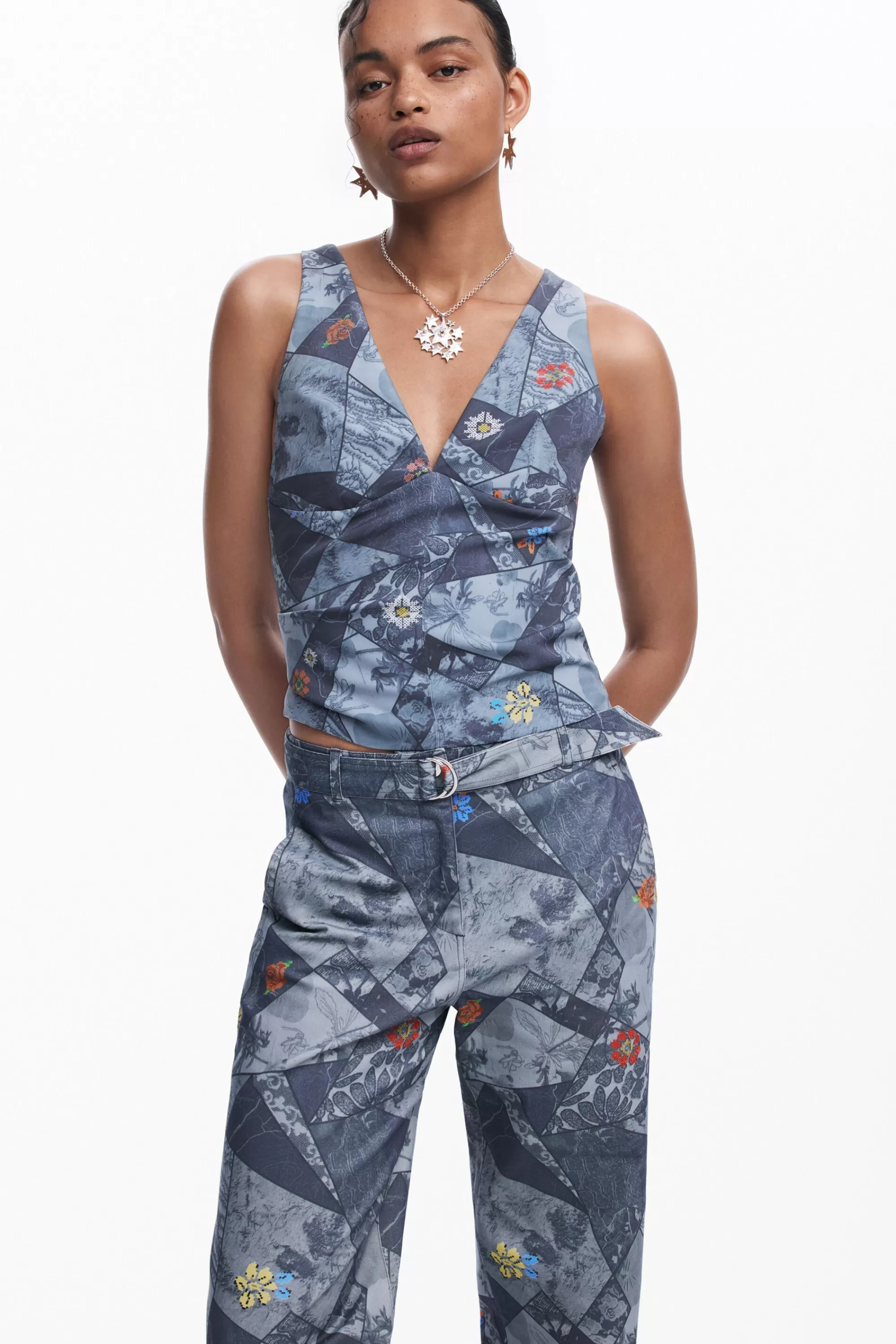 Desigual Shirts And Blouses | T-shirts>Patchwork tank top