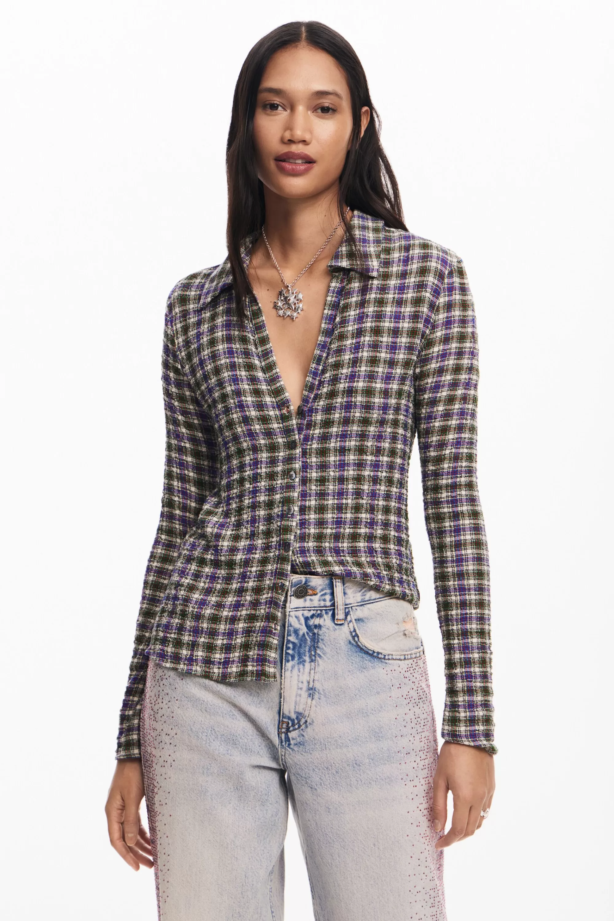 Desigual Shirts And Blouses>Plaid shirt