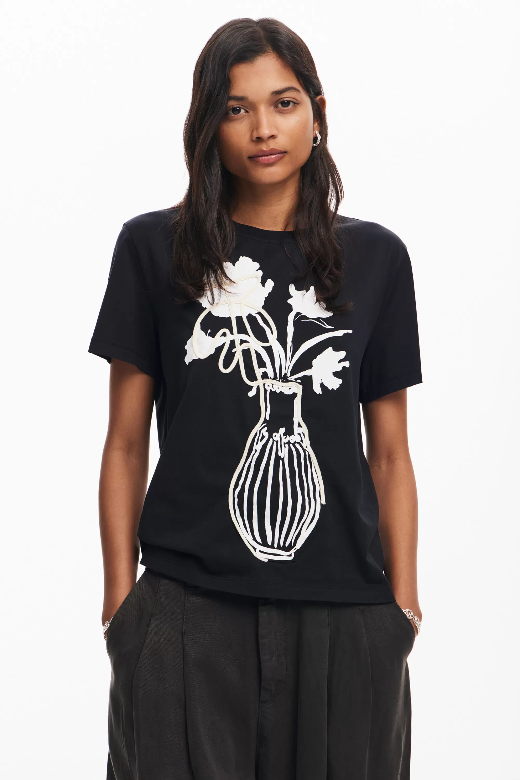 Desigual Shirts And Blouses | T-shirts>Plain vase T-shirt