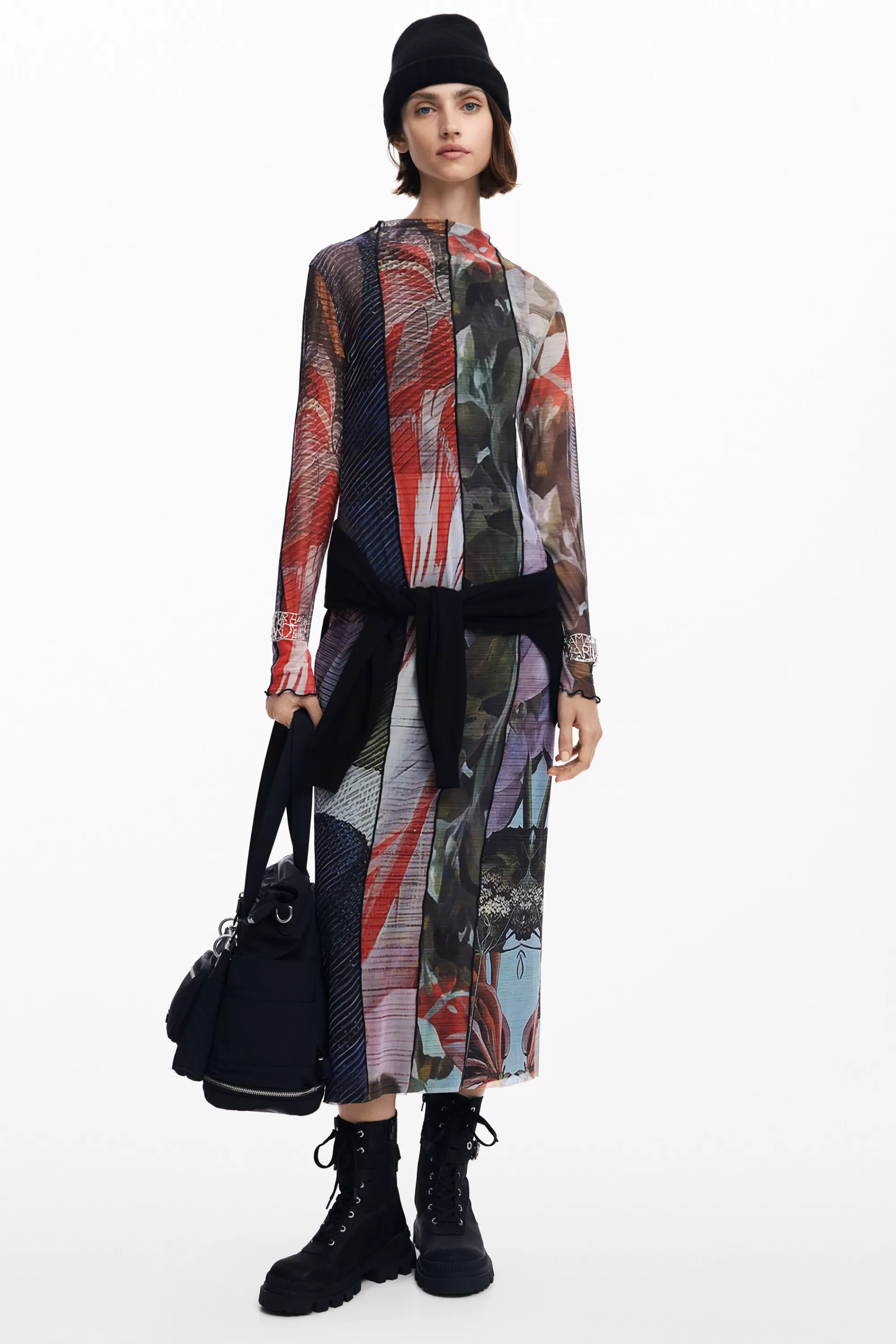 Desigual Dresses And Jumpsuits>Printed tulle midi dress