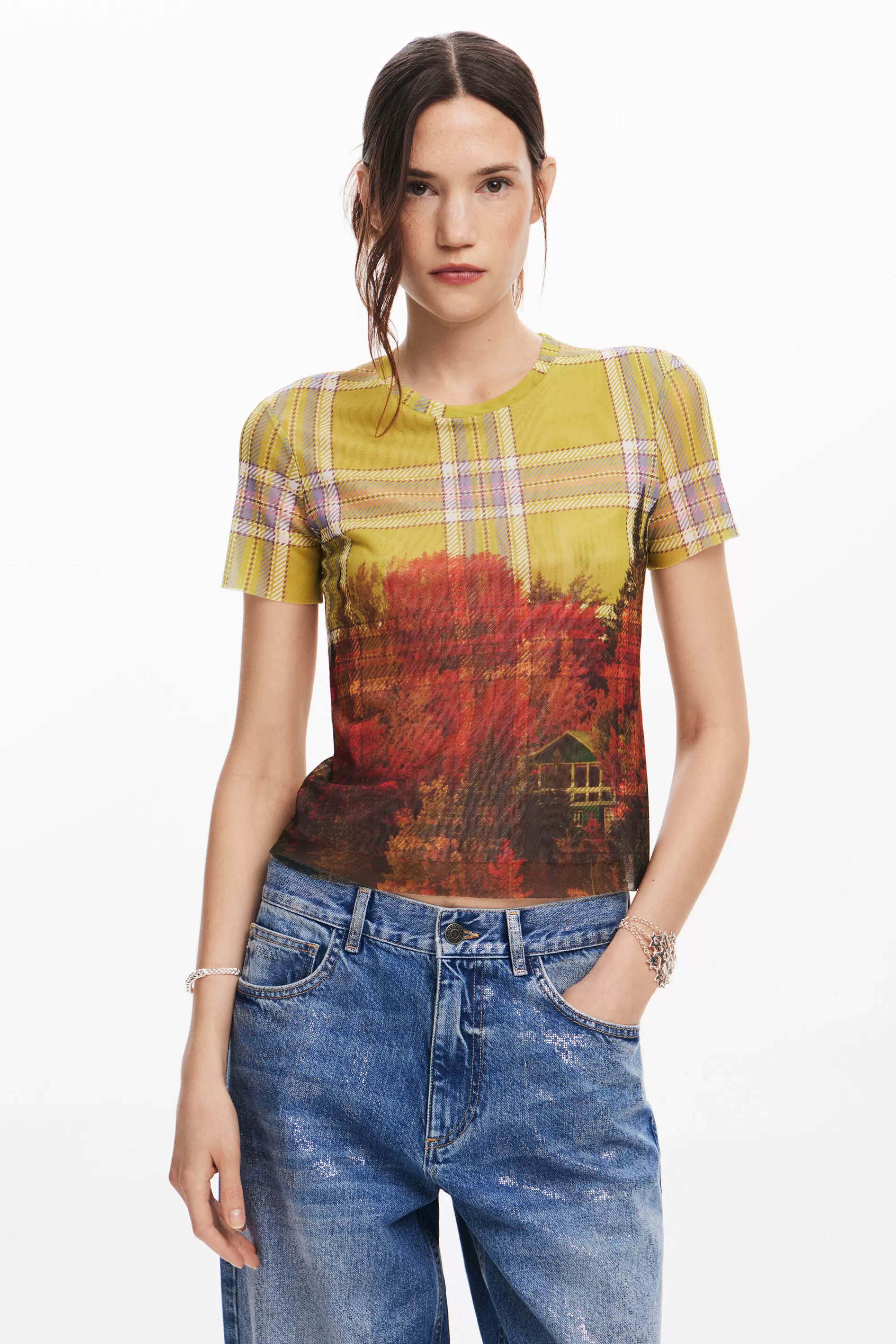 Desigual Shirts And Blouses | T-shirts>Printed tulle T-shirt