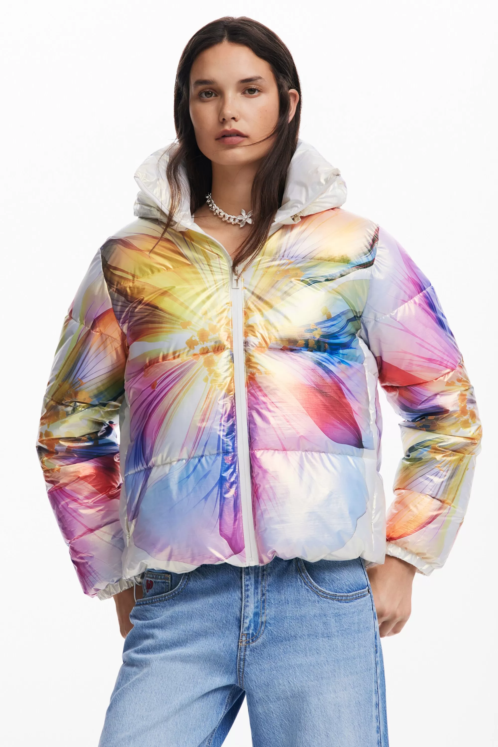 Desigual Coats And Jackets>Quilted flower coat