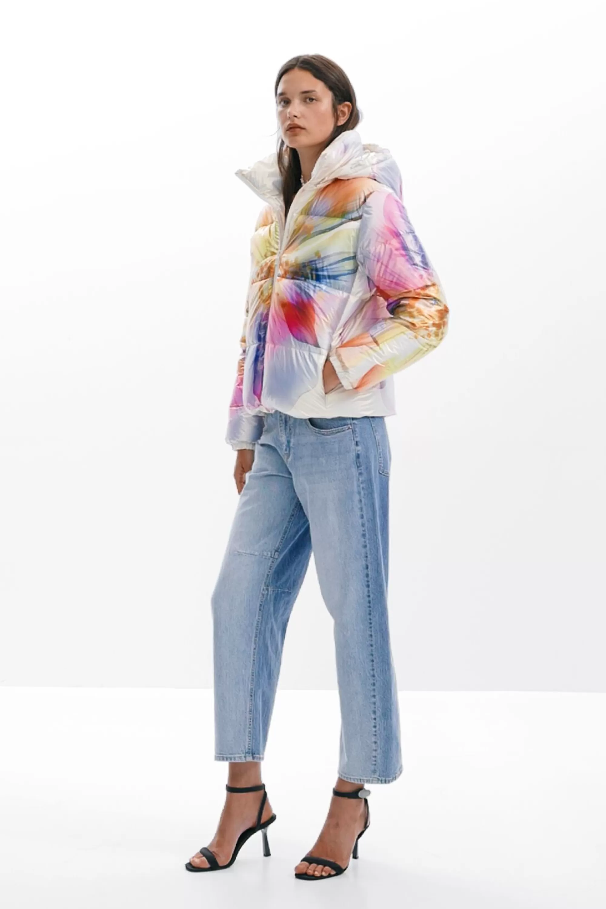 Desigual Coats And Jackets>Quilted flower coat