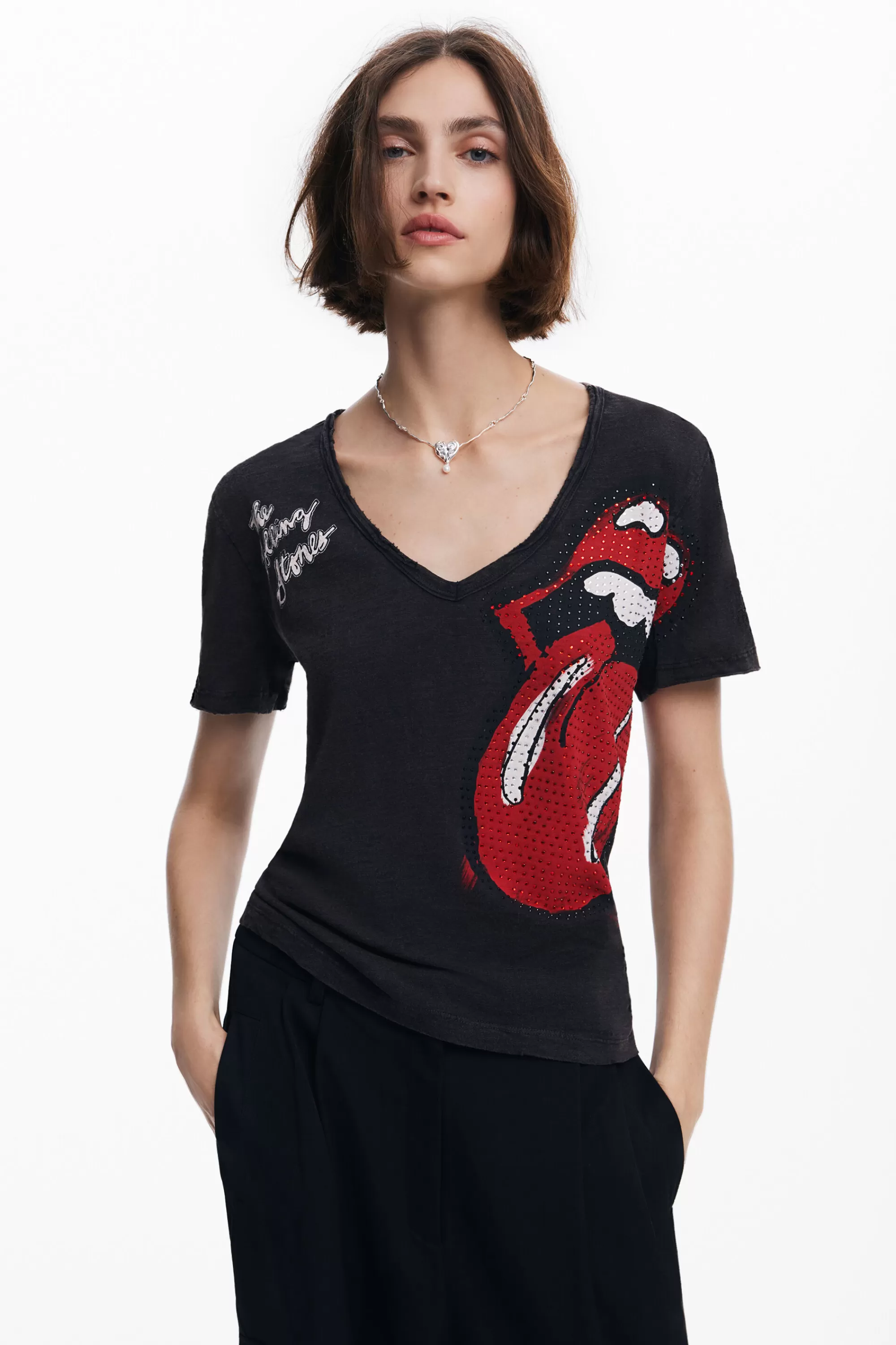 Desigual Shirts And Blouses | T-shirts>Rhinestone The Rolling Stones T-shirt